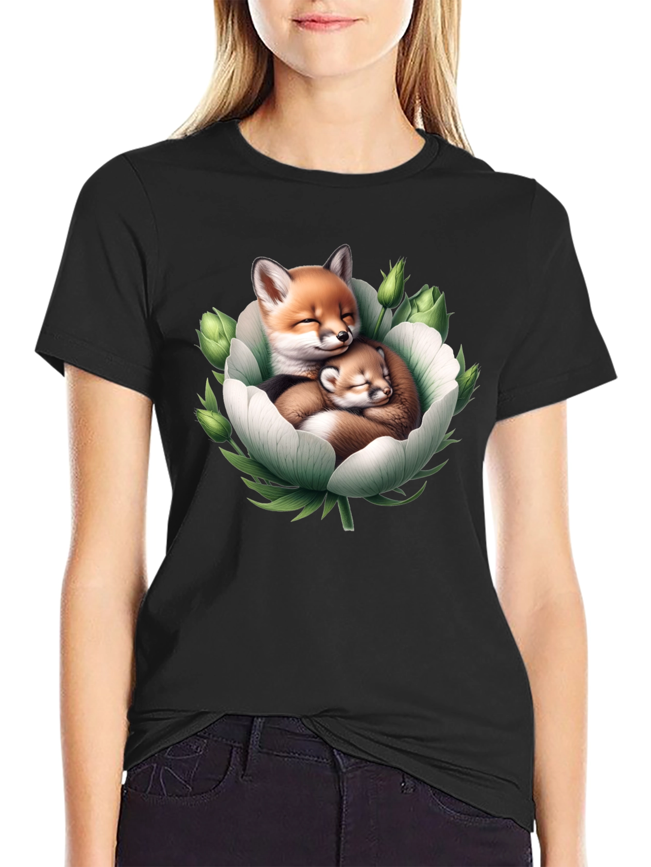Foxes in Bloom Graphic Tee