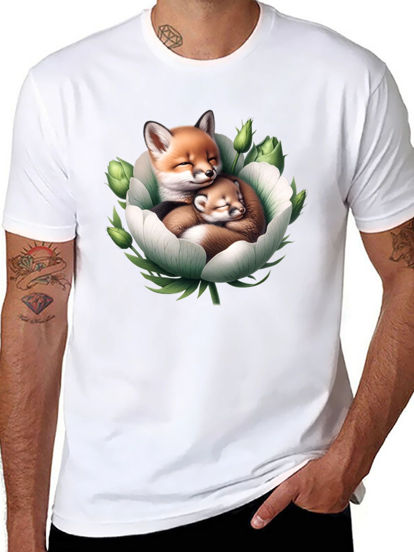 Foxes in Bloom Graphic Tee