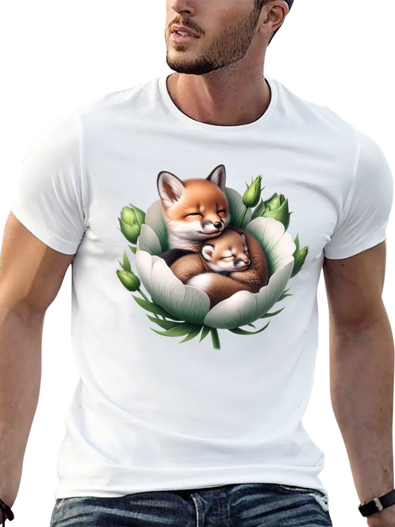 Foxes in Bloom Graphic Tee