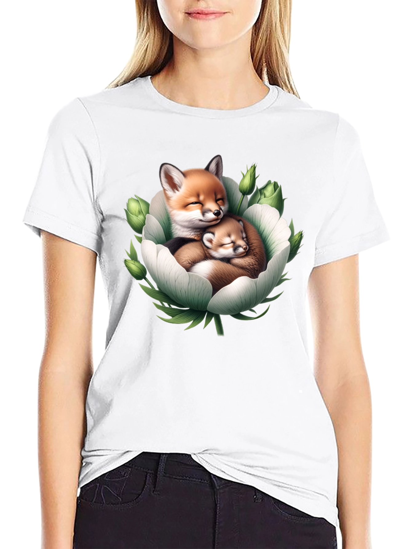 Foxes in Bloom Graphic Tee