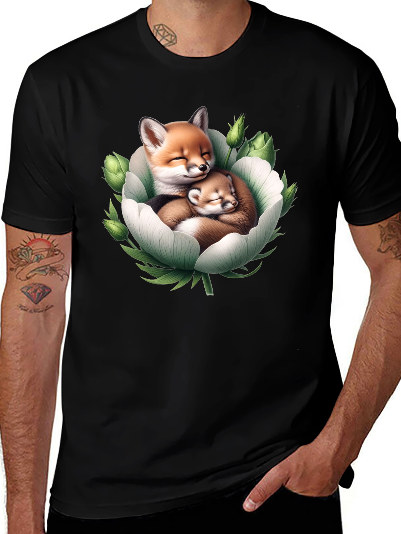 Foxes in Bloom Graphic Tee