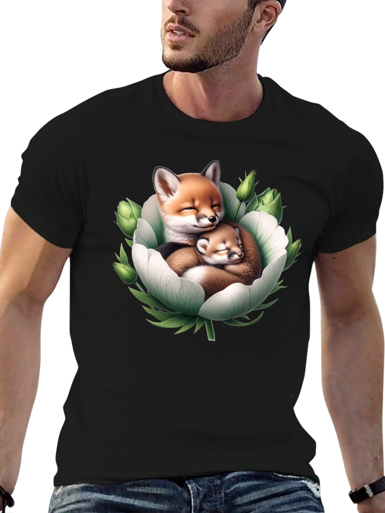 Foxes in Bloom Graphic Tee