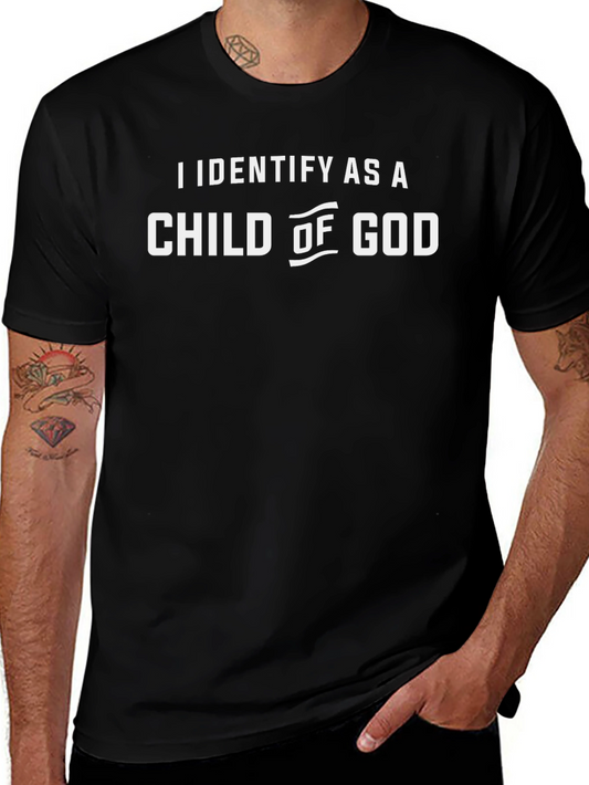 I Identify as a Child of God Black T-Shirt