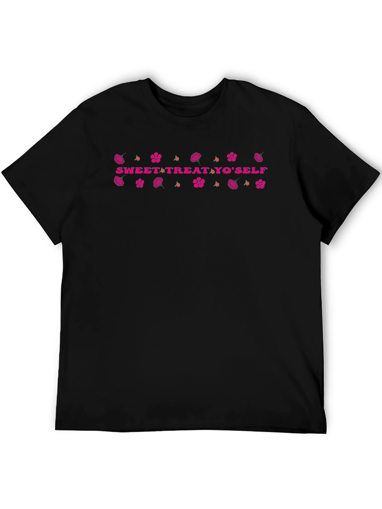 Sweet Treat Yoself Black Graphic T-Shirt