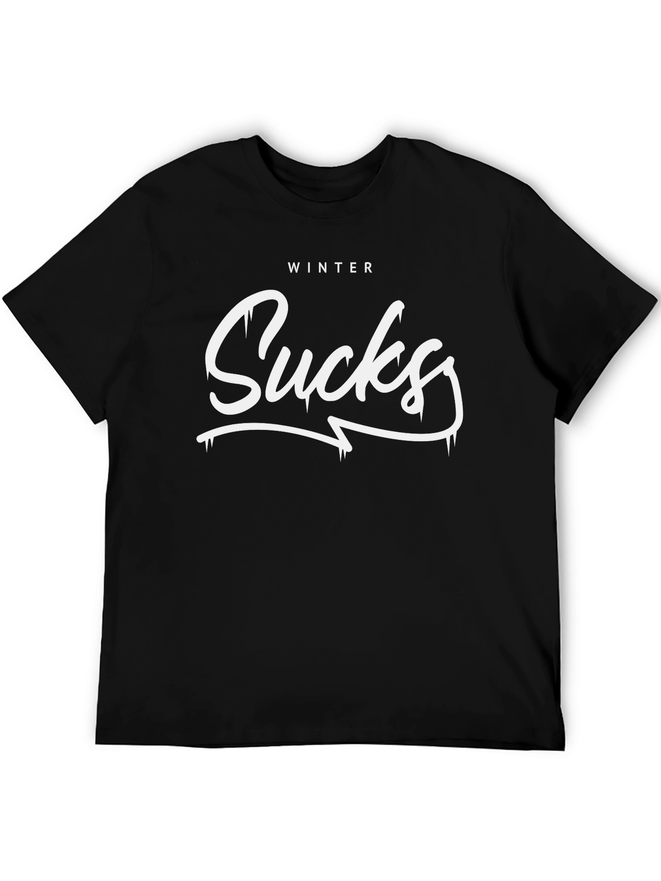 Winter Sucks Graphic T-Shirt - Black Unisex Tee