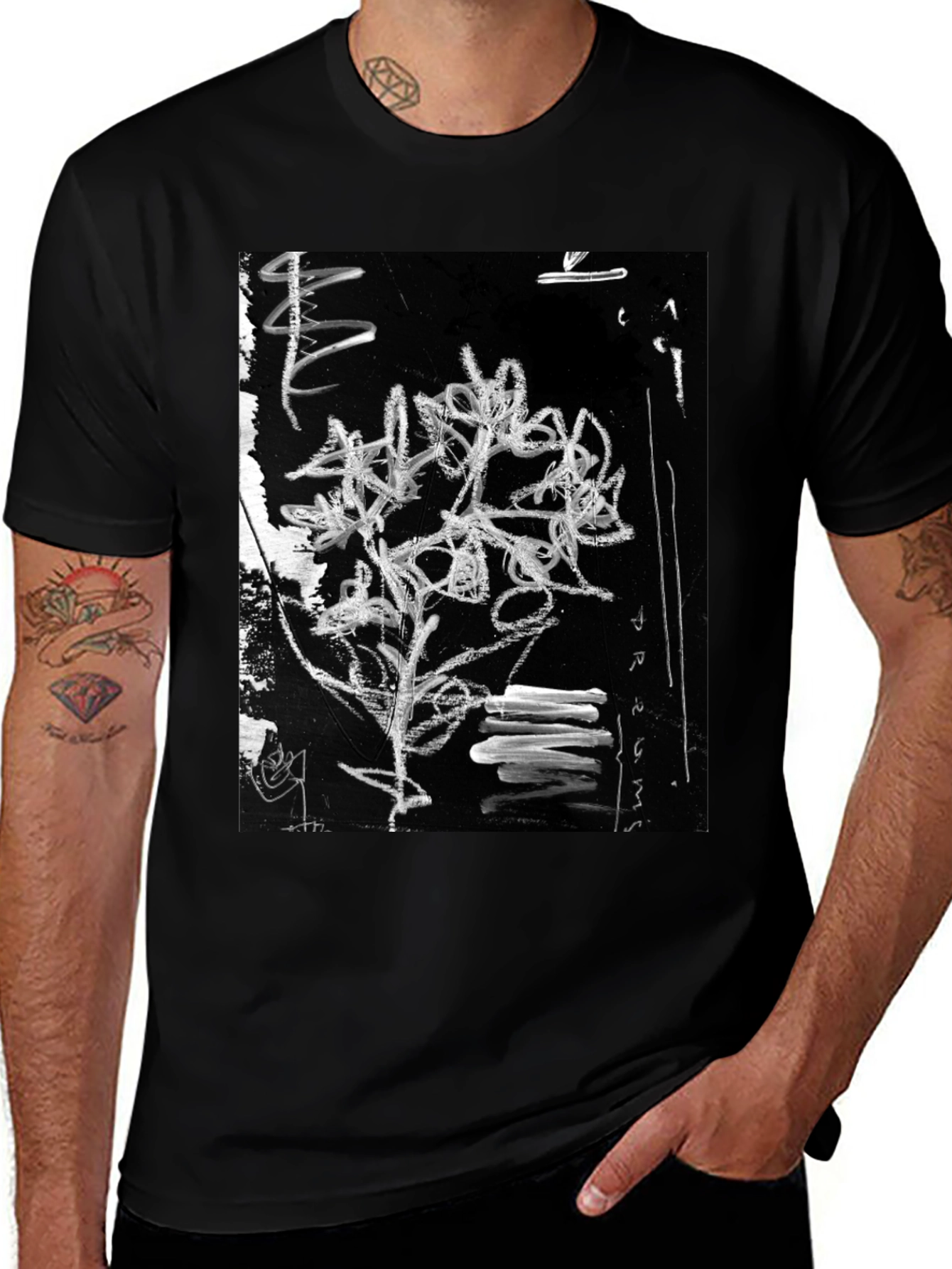 Abstract Art Graphic Black T-Shirt