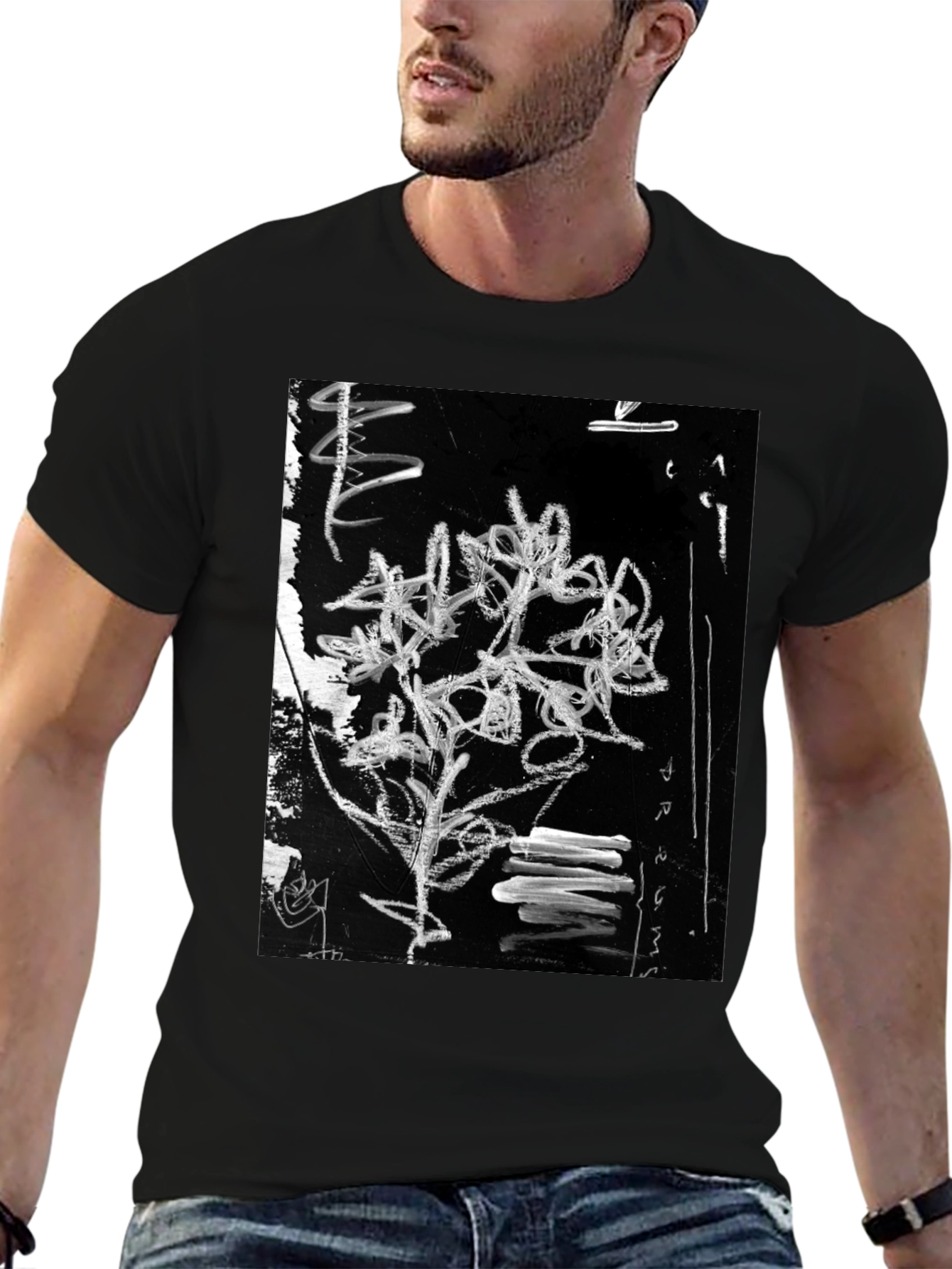 Abstract Art Graphic Black T-Shirt