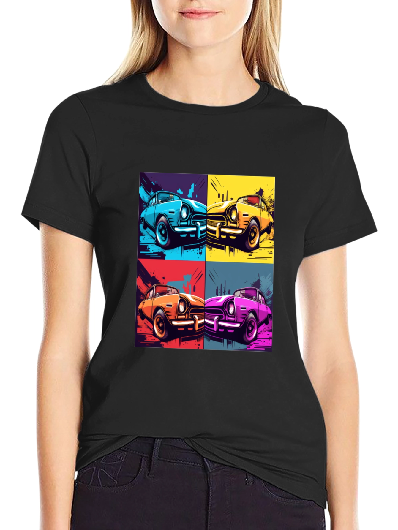 Retro Car Pop Art T-Shirt - Classic Automotive Style