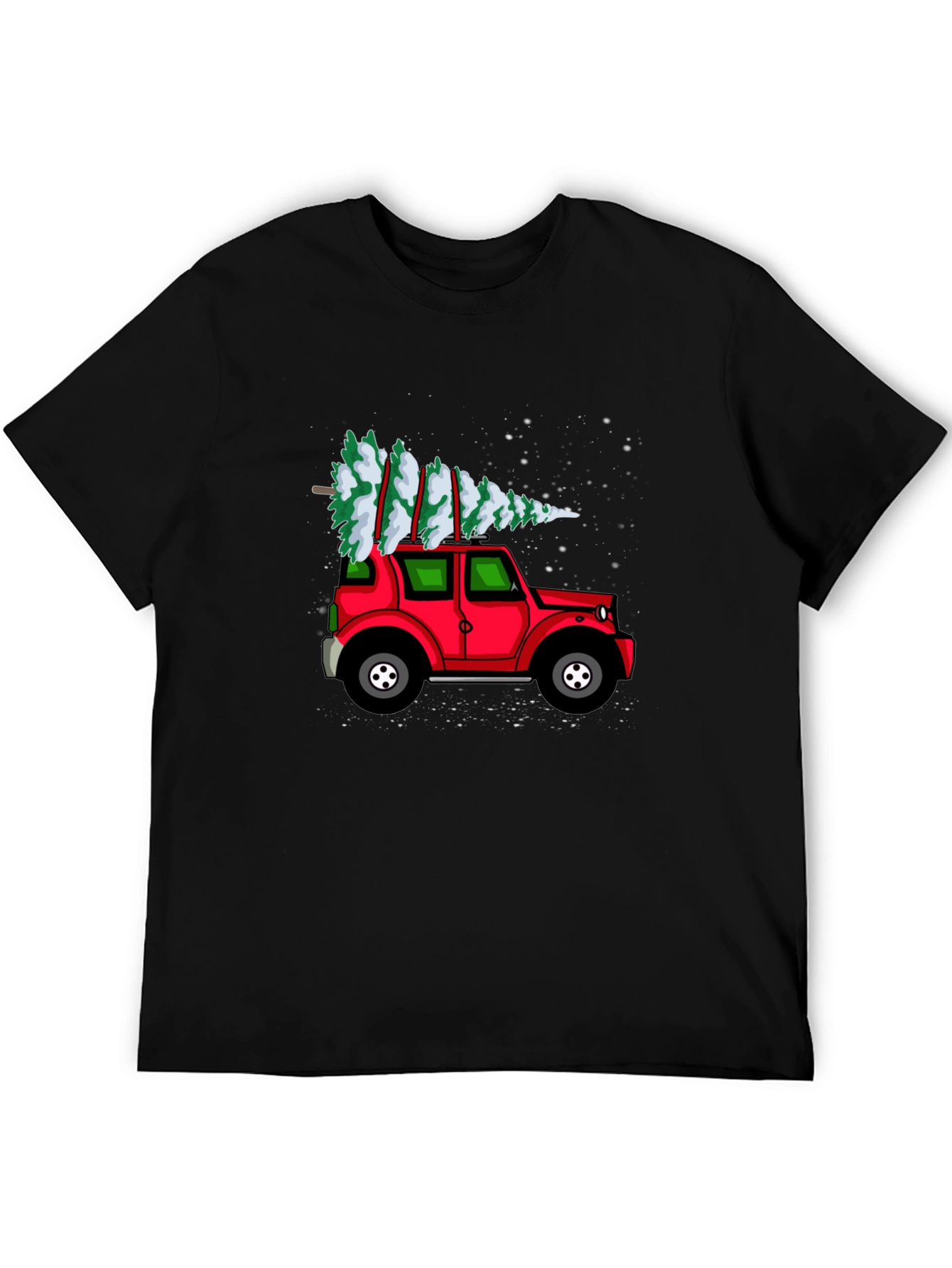 Festive Red Car Christmas Tree T-Shirt