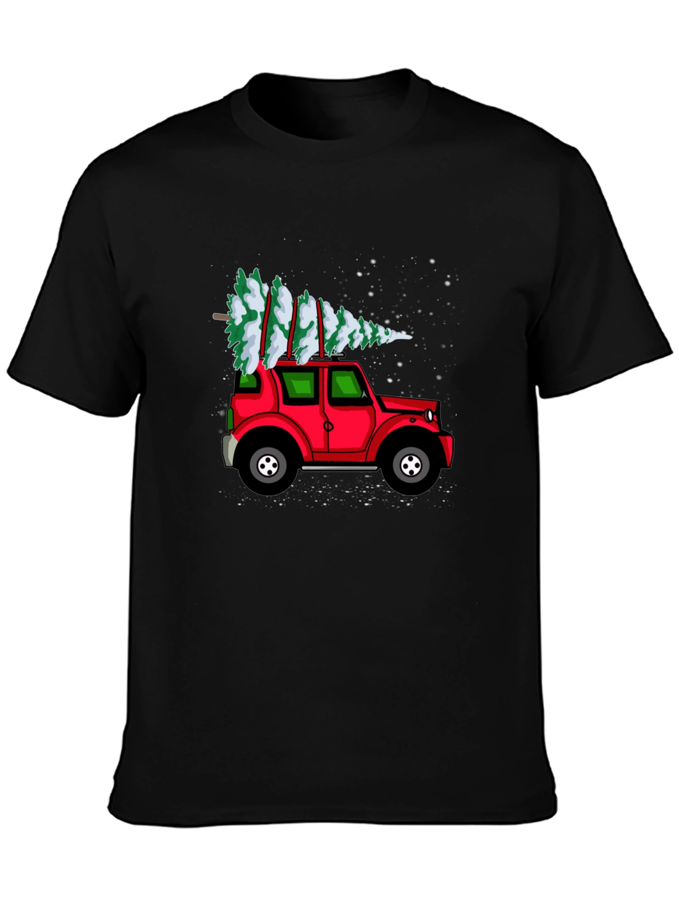 Festive Red Car Christmas Tree T-Shirt