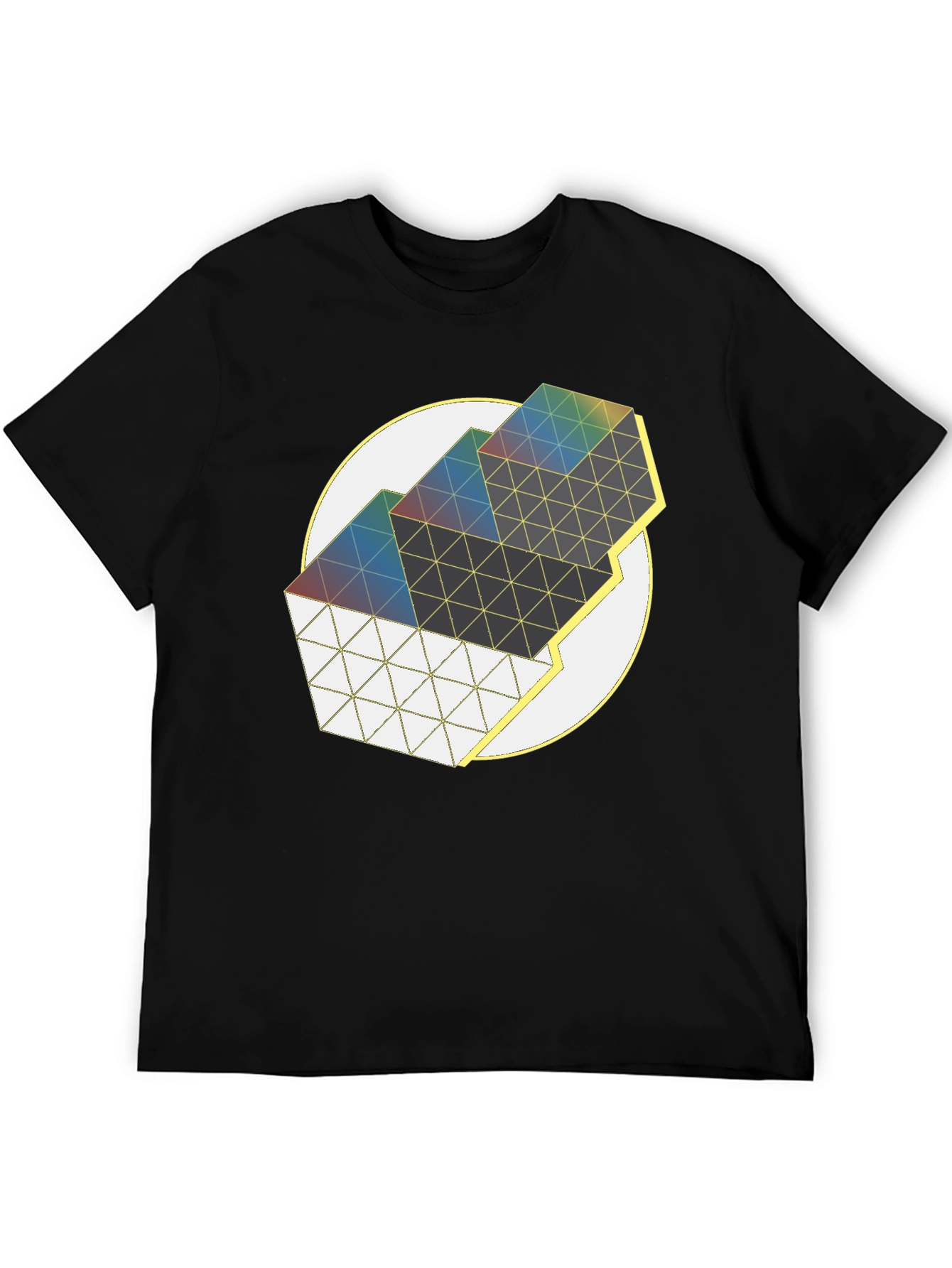 Geometric Prism Graphic Tee - Modern Art Shirt