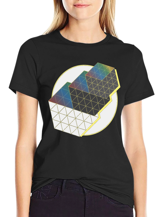 Geometric Prism Graphic Tee - Modern Art Shirt