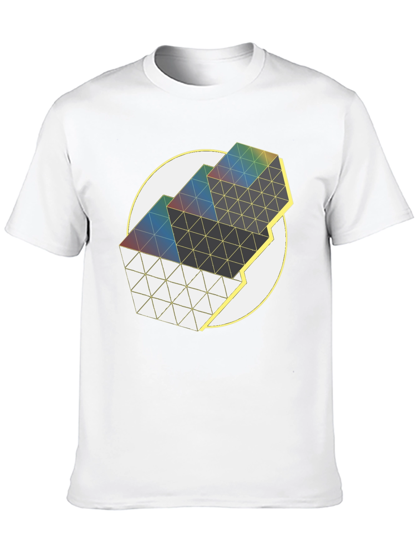 Geometric Prism Graphic Tee - Modern Art Shirt