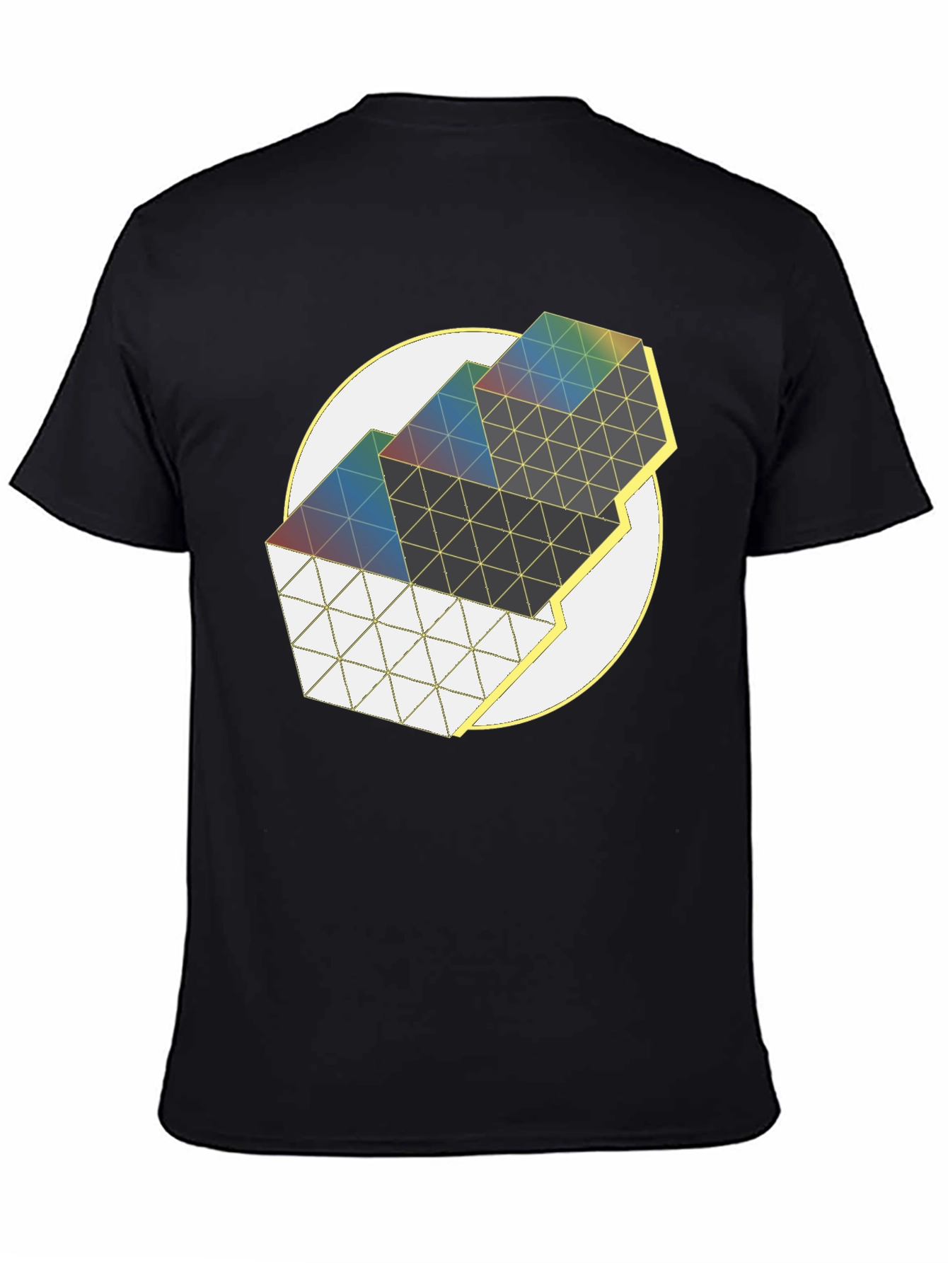 Geometric Prism Graphic Tee - Modern Art Shirt