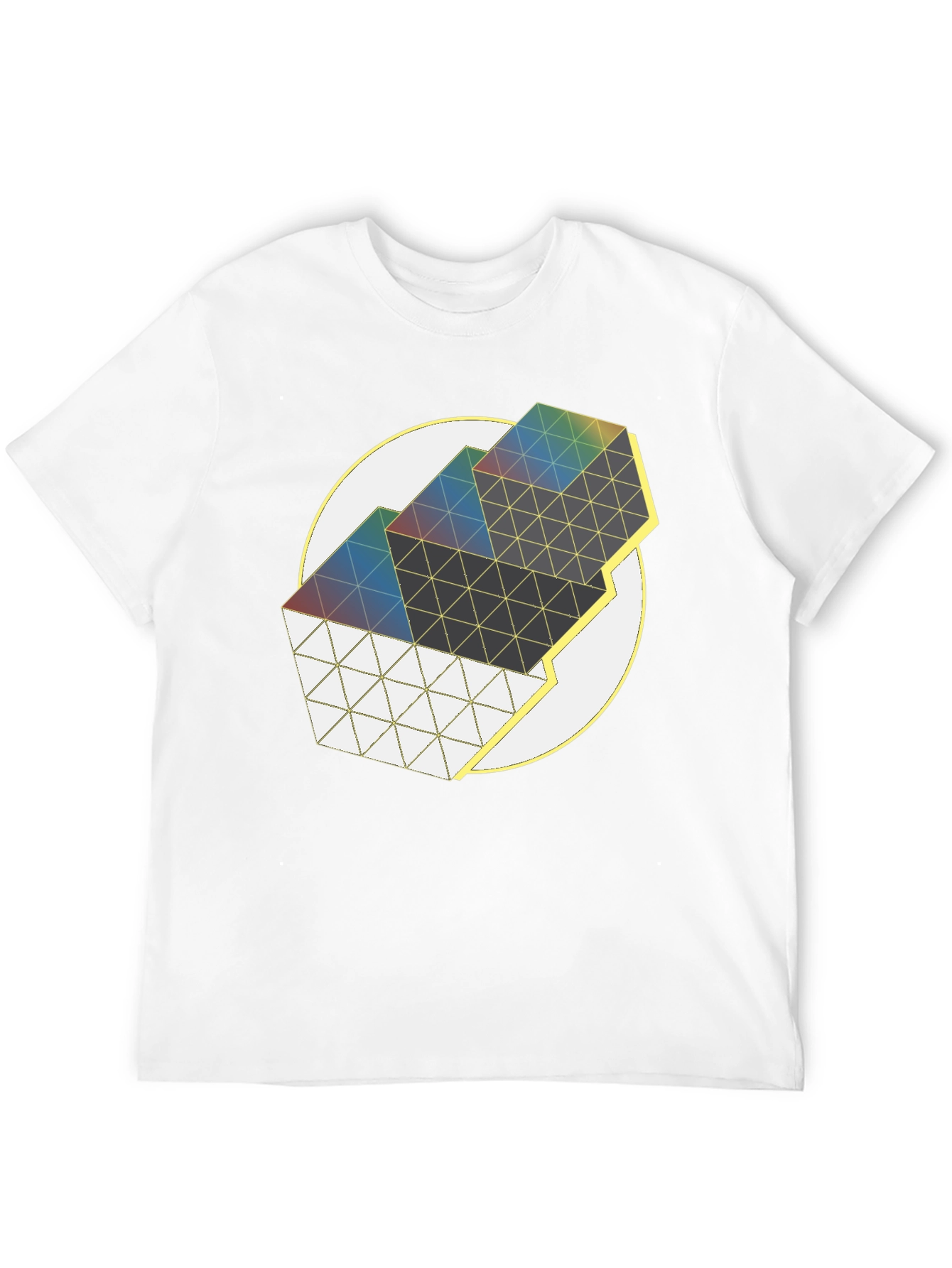 Geometric Prism Graphic Tee - Modern Art Shirt