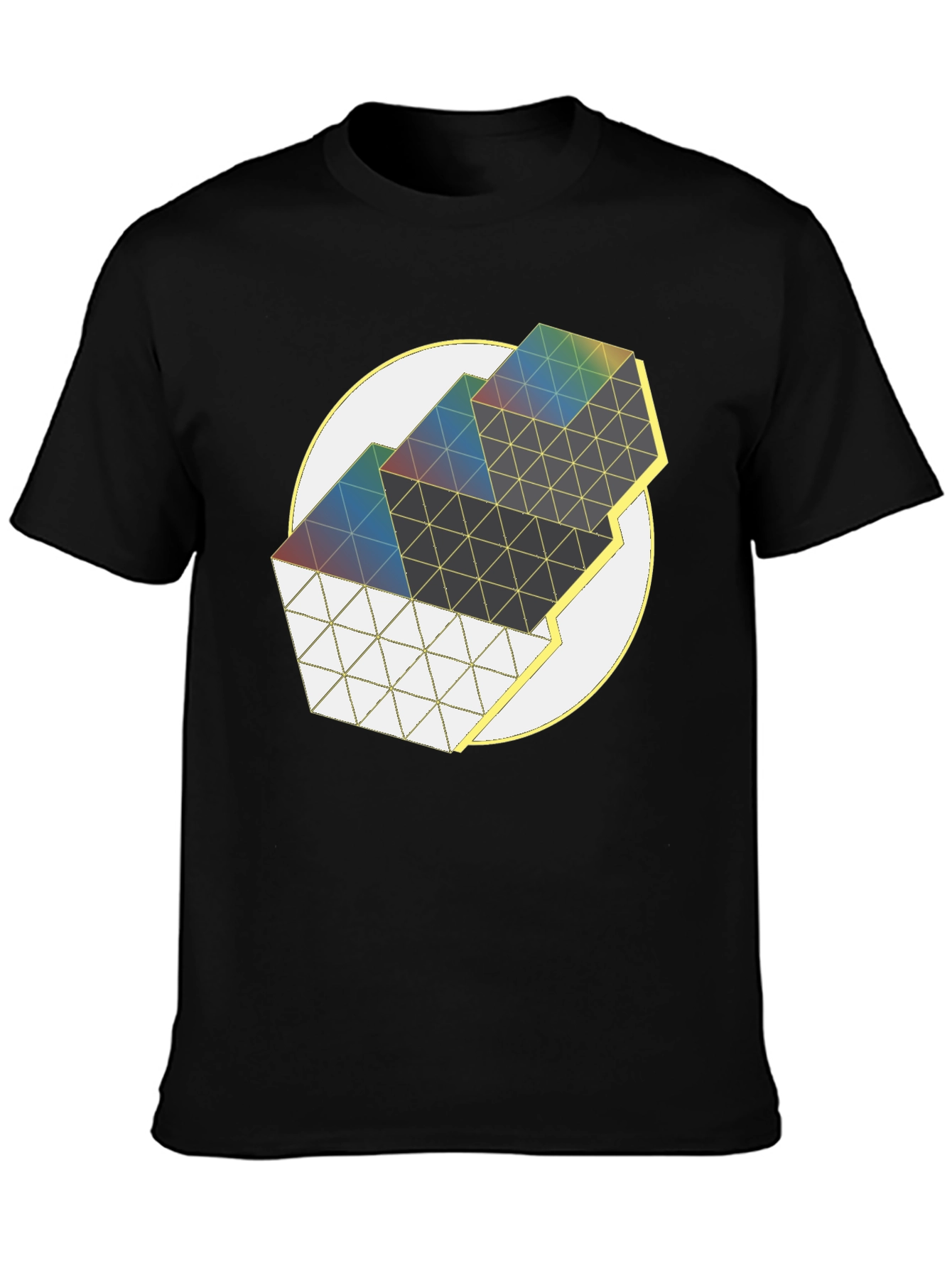 Geometric Prism Graphic Tee - Modern Art Shirt