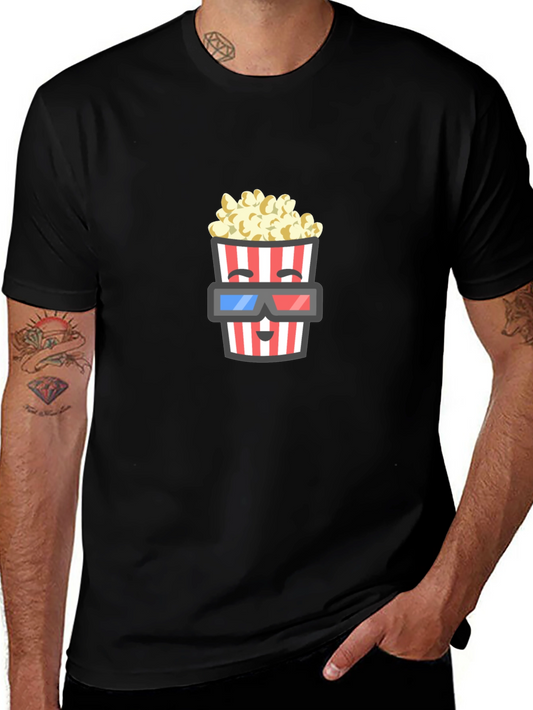Popcorn 3D Glasses Graphic Tee - Movie Night Ready