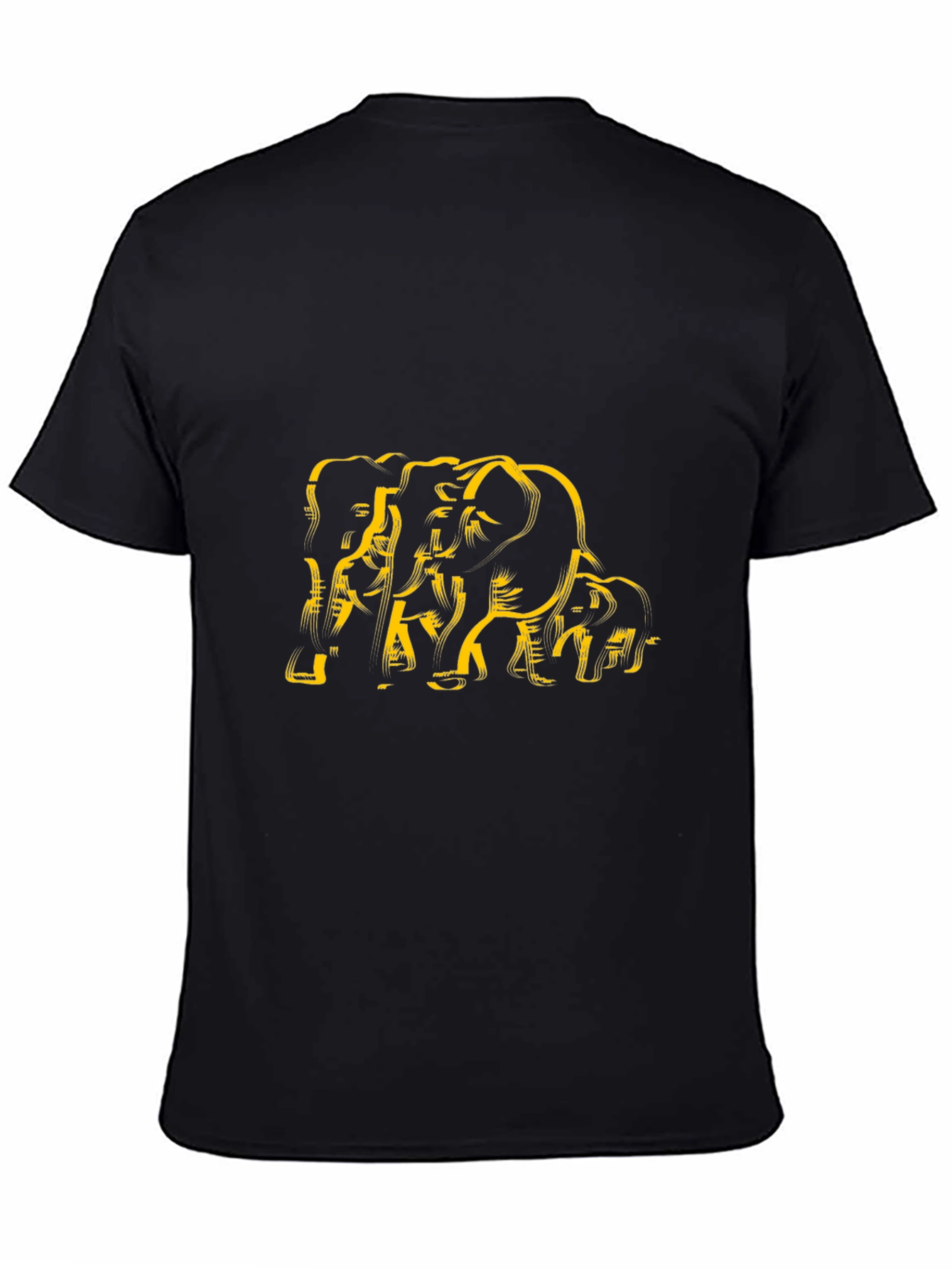 Abstract Elephant Graphic Tee - Black