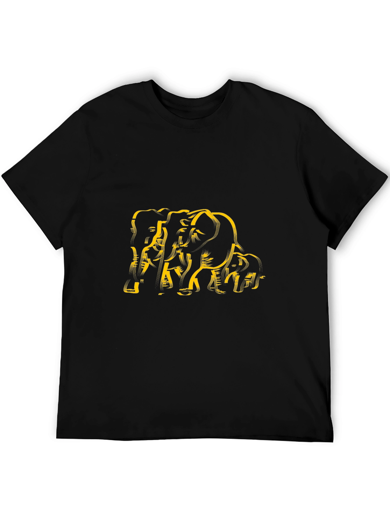 Abstract Elephant Graphic Tee - Black