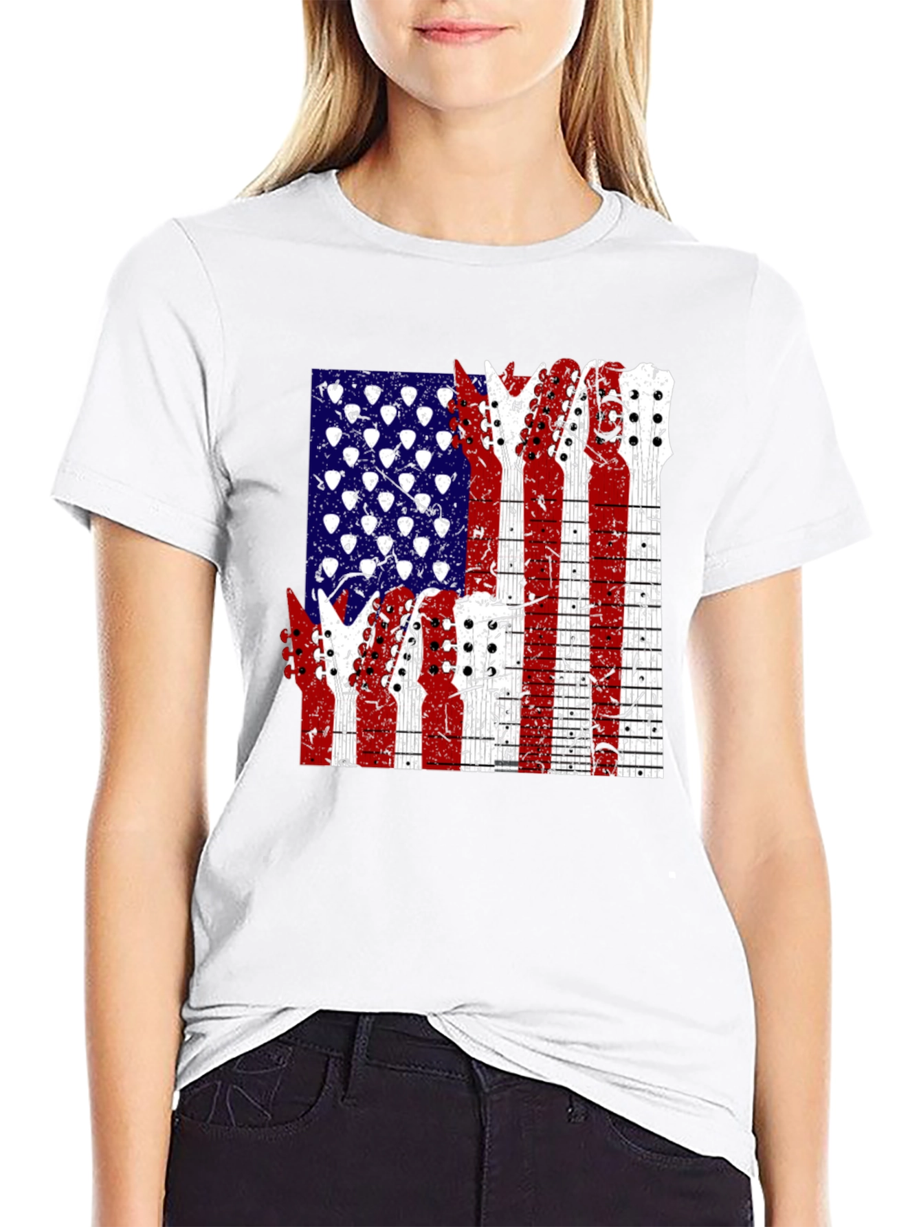 American Flag Guitar T-Shirt