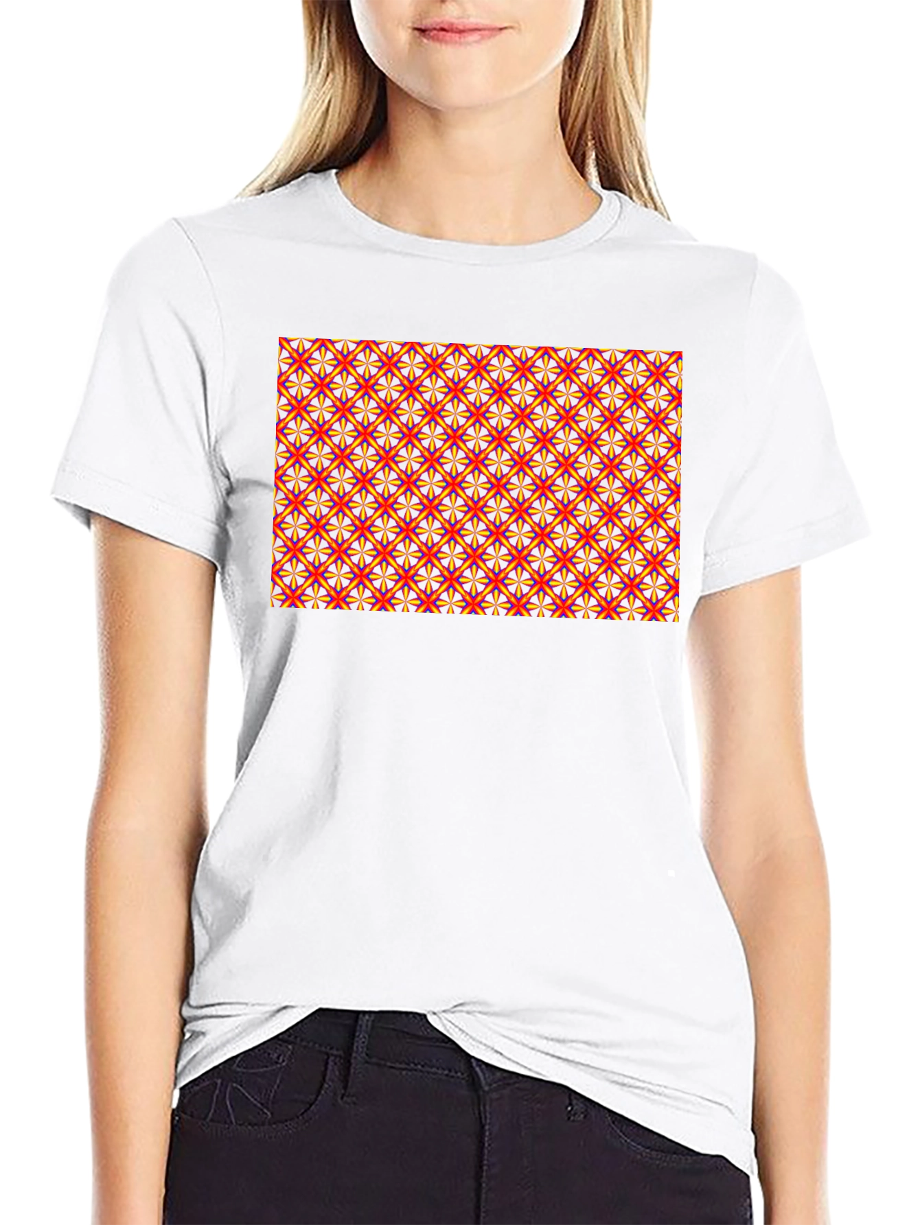 Geometric Pattern Black Tee - Bold & Stylish