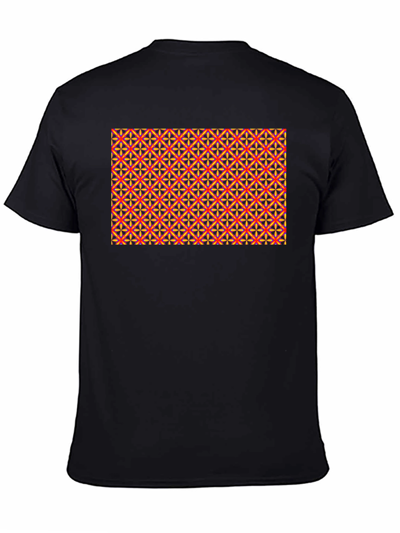Geometric Pattern Black Tee - Bold & Stylish
