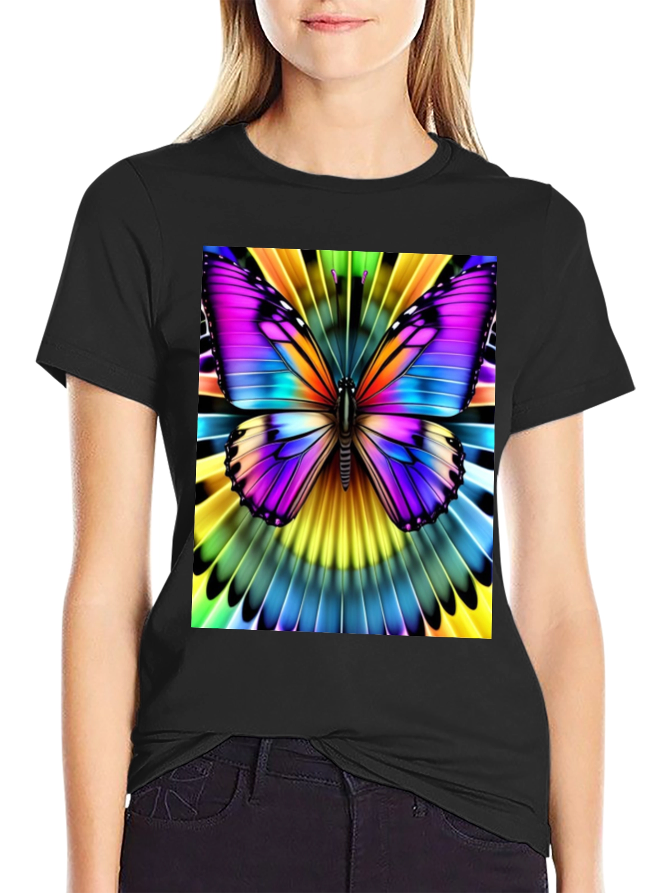 Vibrant Butterfly Graphic T-Shirt