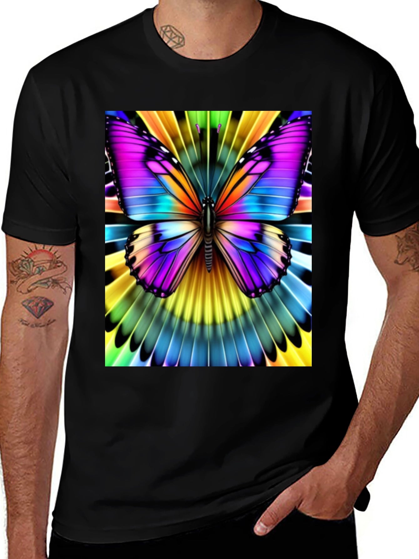 Vibrant Butterfly Graphic T-Shirt