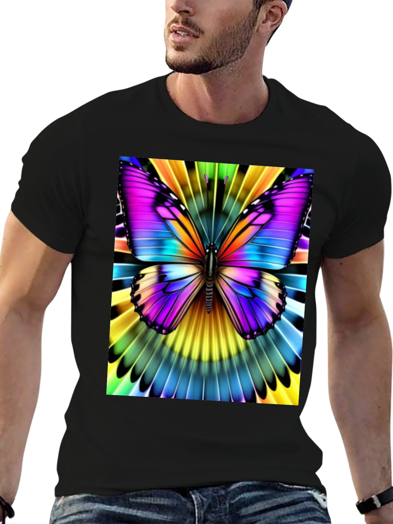 Vibrant Butterfly Graphic T-Shirt