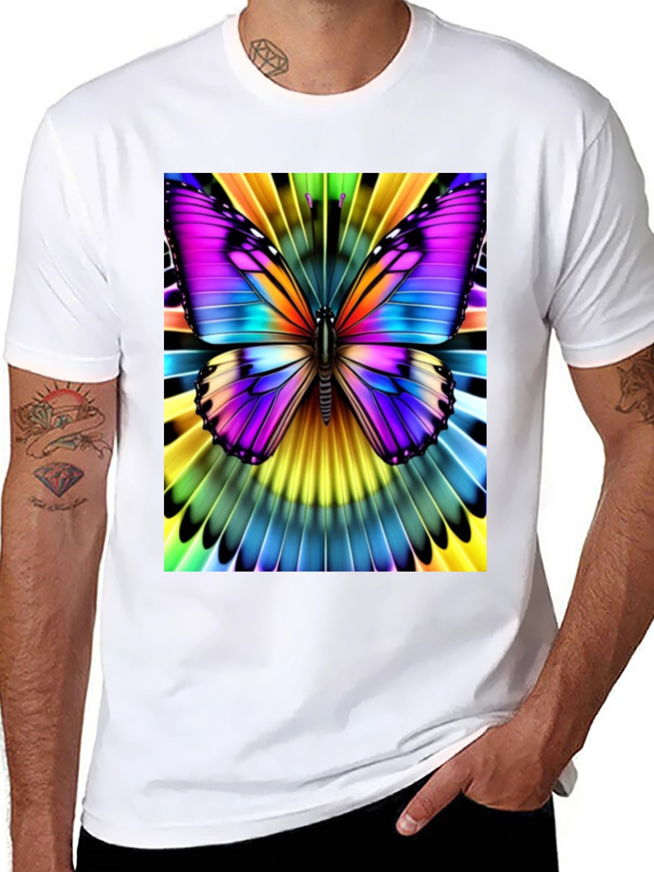 Vibrant Butterfly Graphic T-Shirt