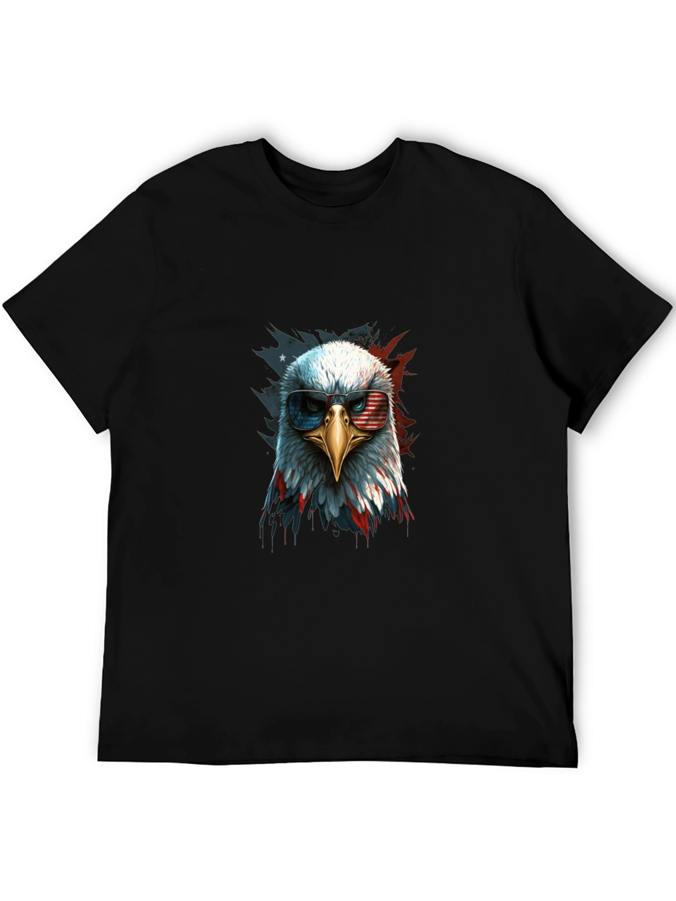 Patriotic Eagle Graphic Tee - Mens Black T-Shirt