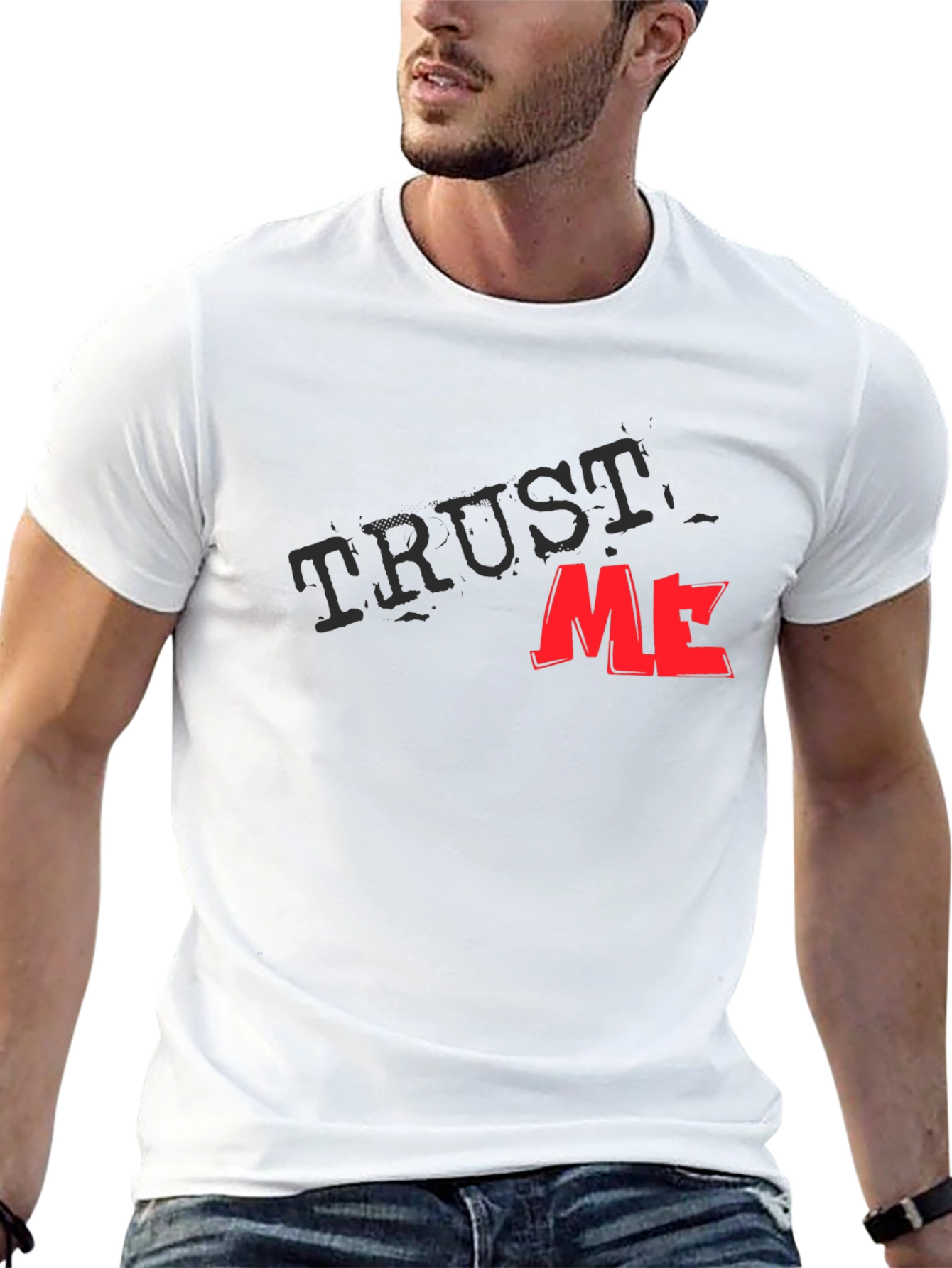 Trust Me Graphic Tee - Black Cotton Casual T-Shirt