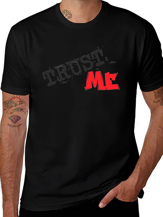 Trust Me Graphic Tee - Black Cotton Casual T-Shirt