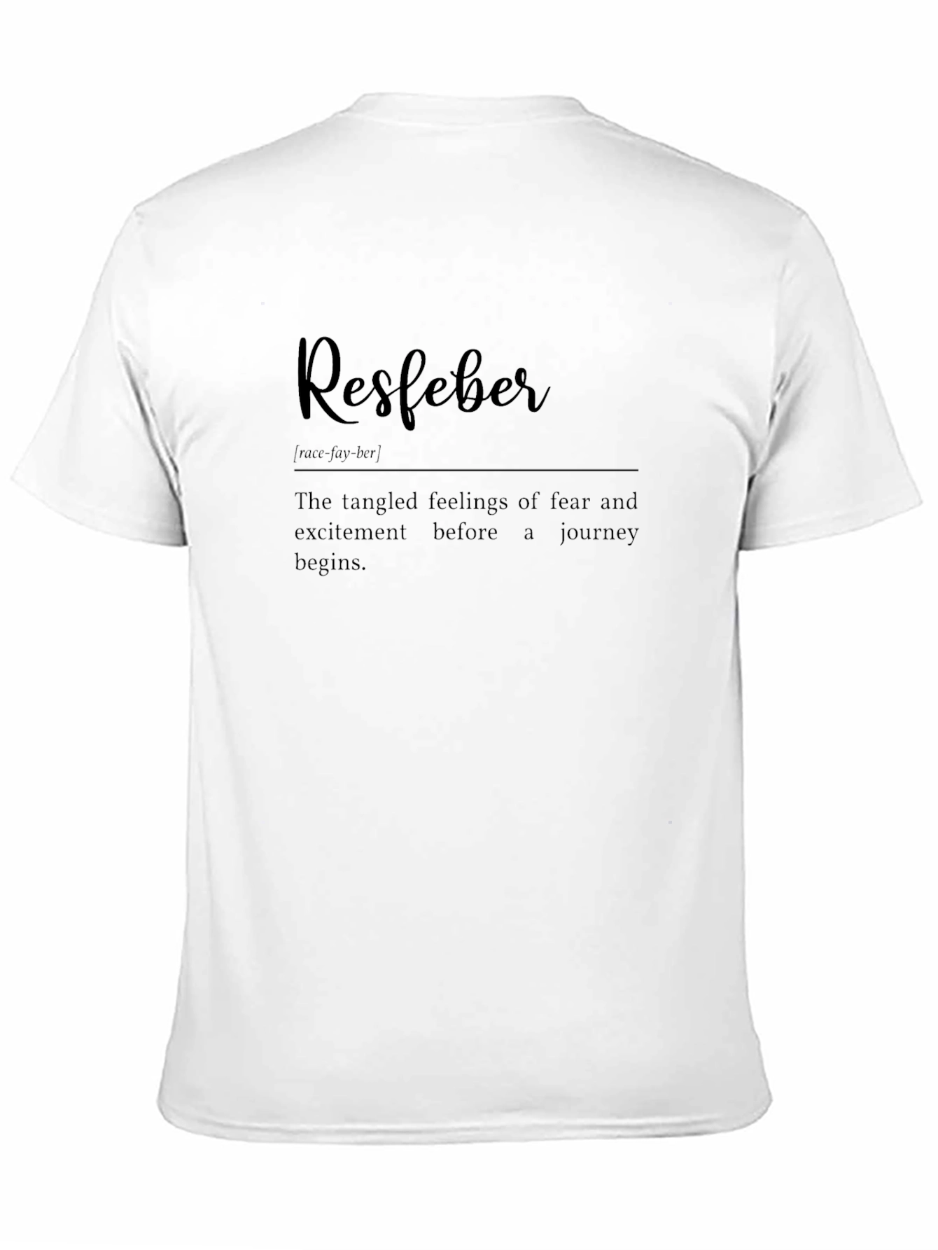 Resfeber Definition T-Shirt - Travel Anxiety Tee
