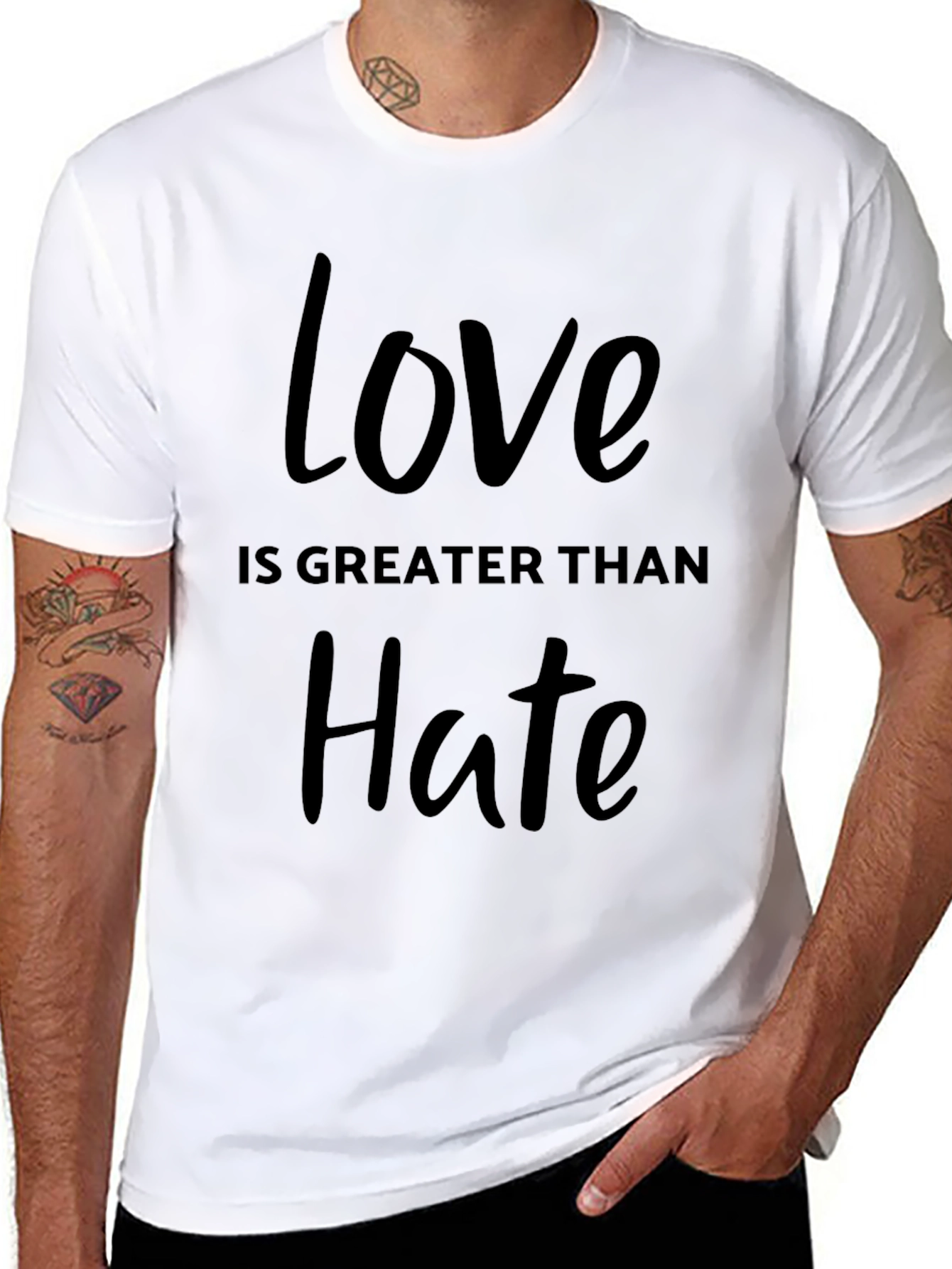 Love Is Greater Than Hate Graphic T-Shirt