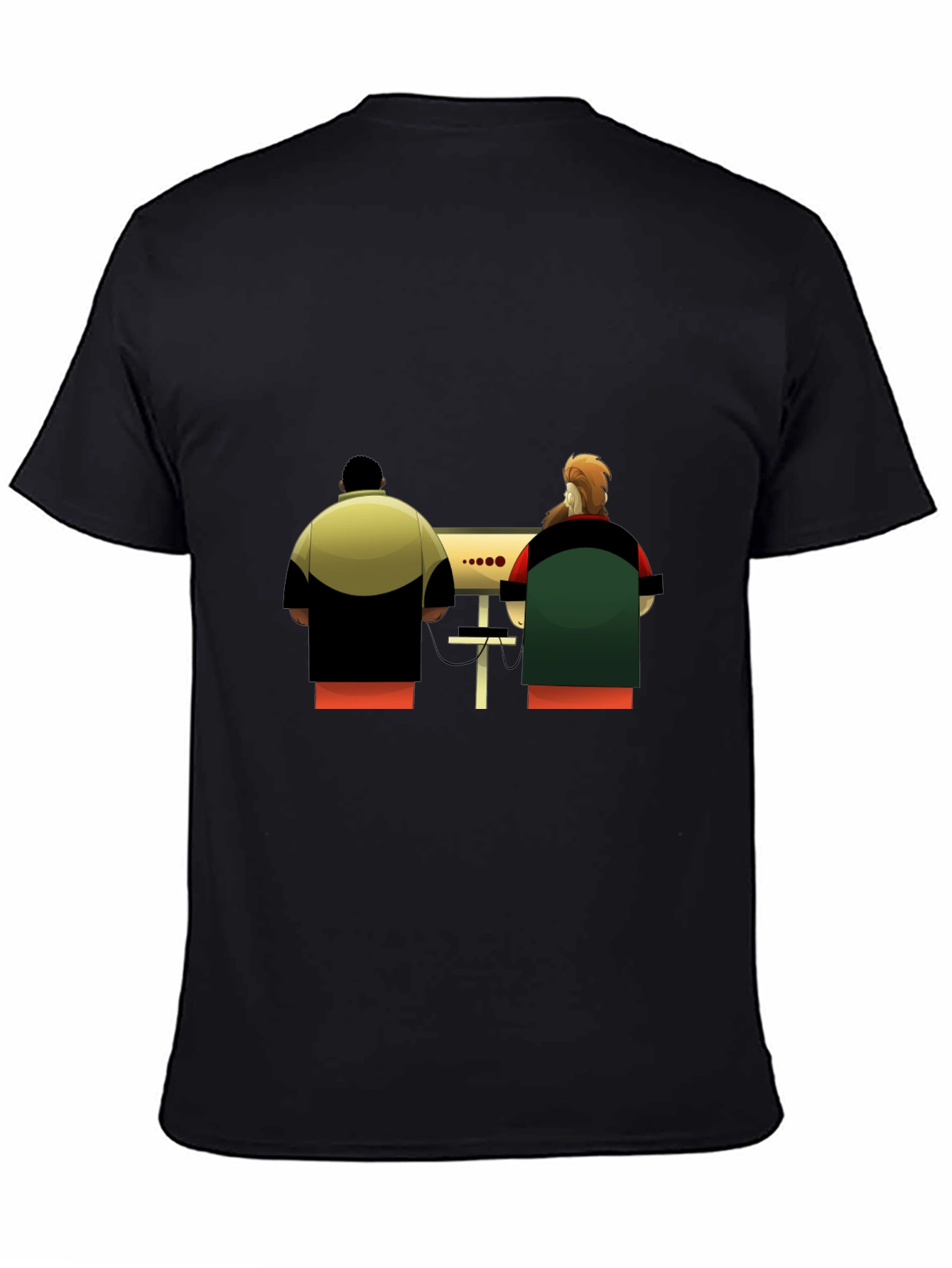 Cartoon Computer Guys Black T-Shirt