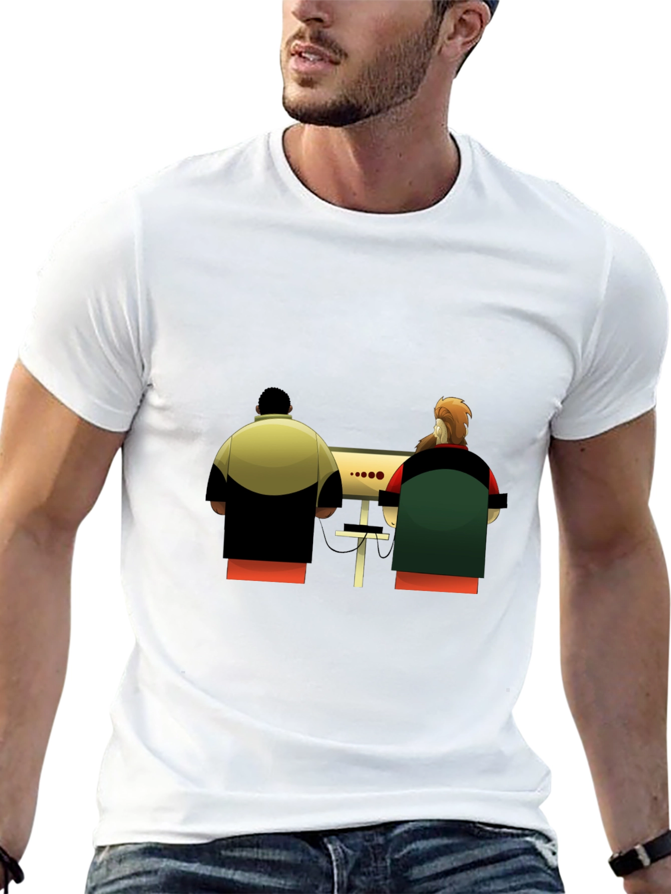 Cartoon Computer Guys Black T-Shirt