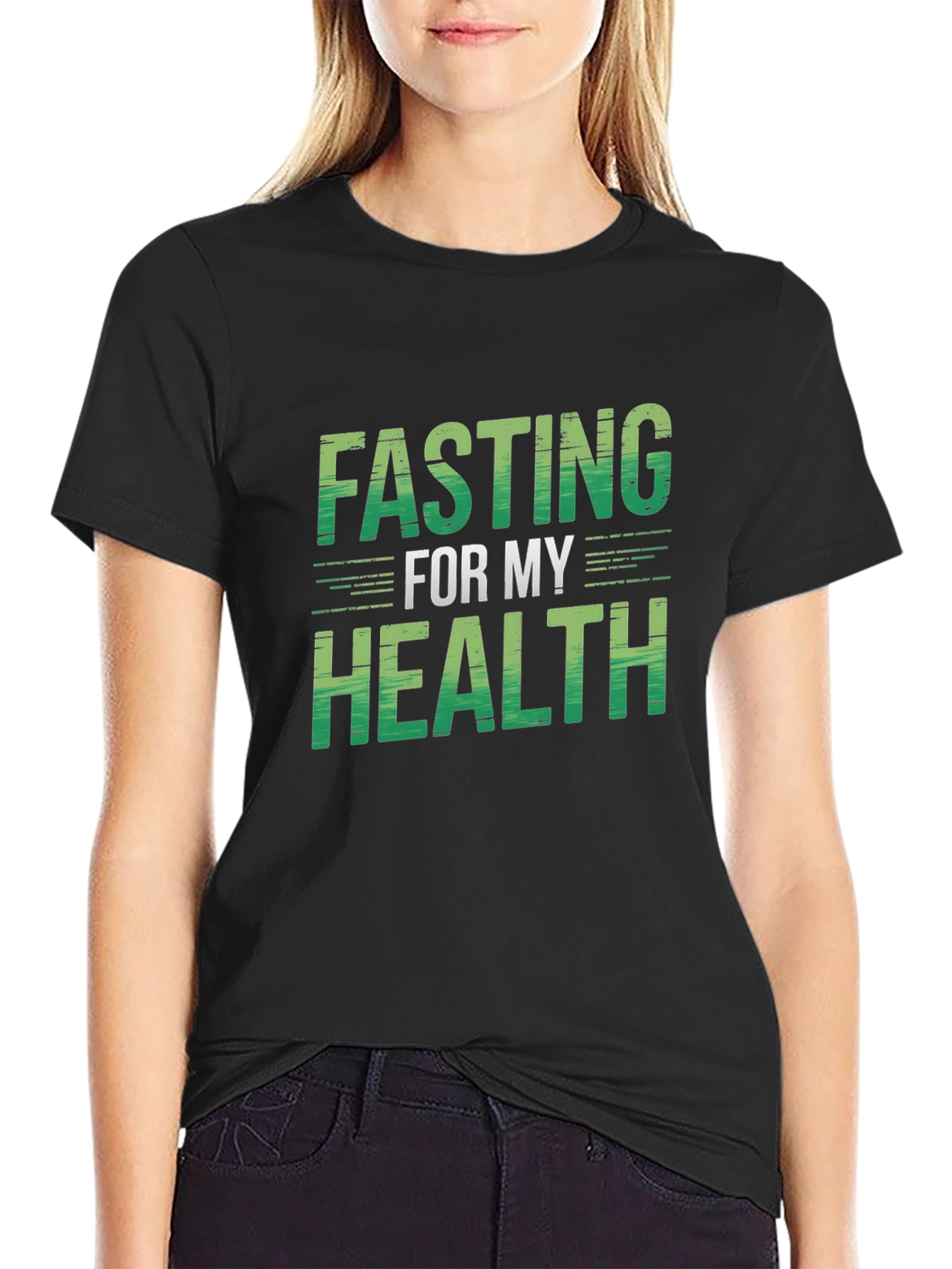 Fasting For My Health Black T-Shirt