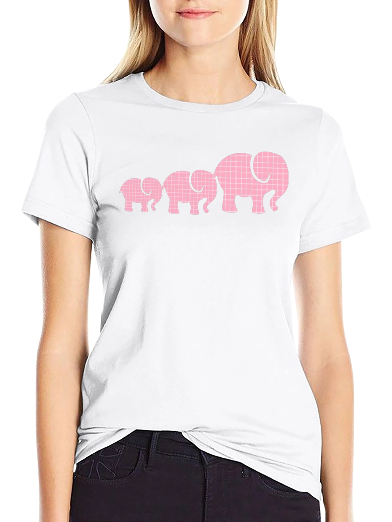 Elephant Family Graphic Tee - Black Cotton T-Shirt