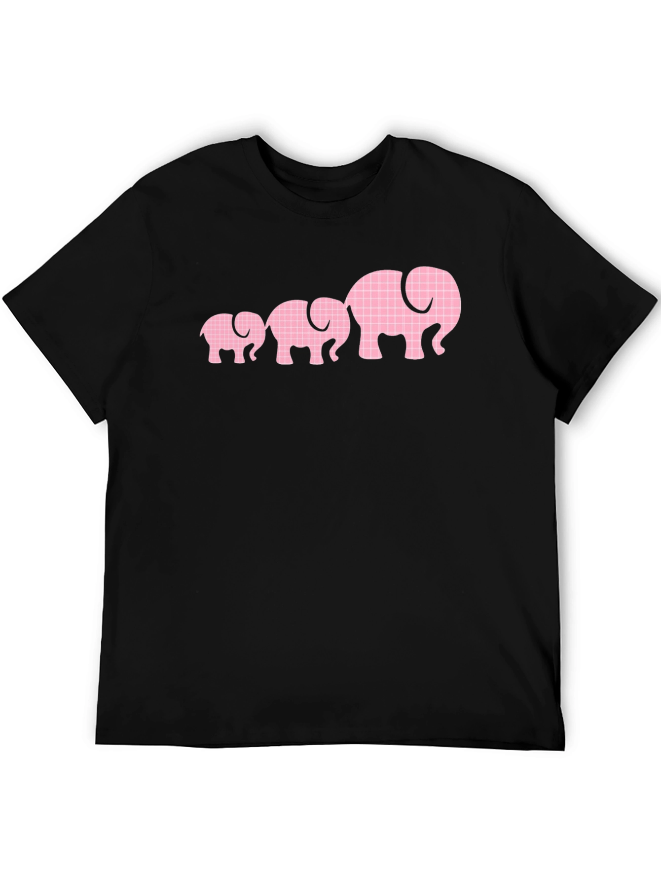 Elephant Family Graphic Tee - Black Cotton T-Shirt
