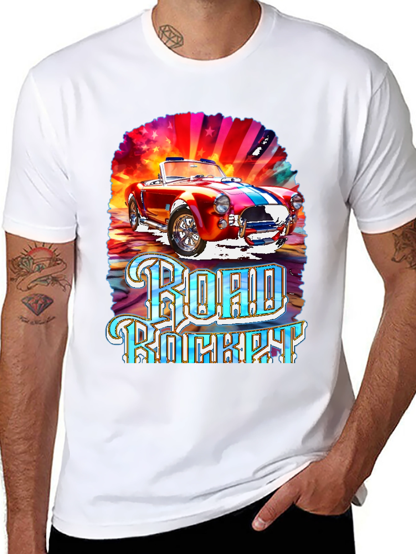 Road Rocket Car Graphic T-Shirt