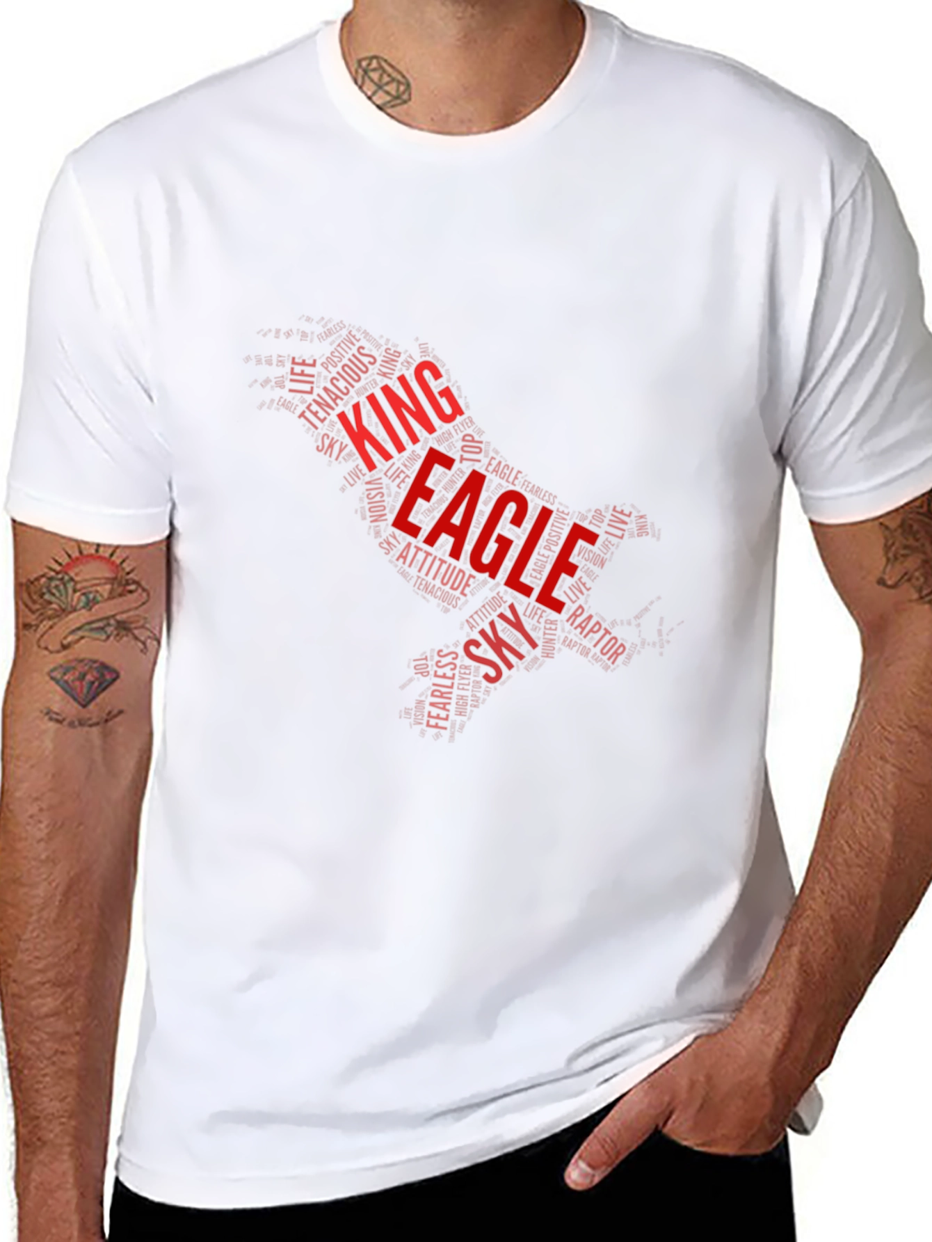 King Eagle Word Art Graphic T-Shirt