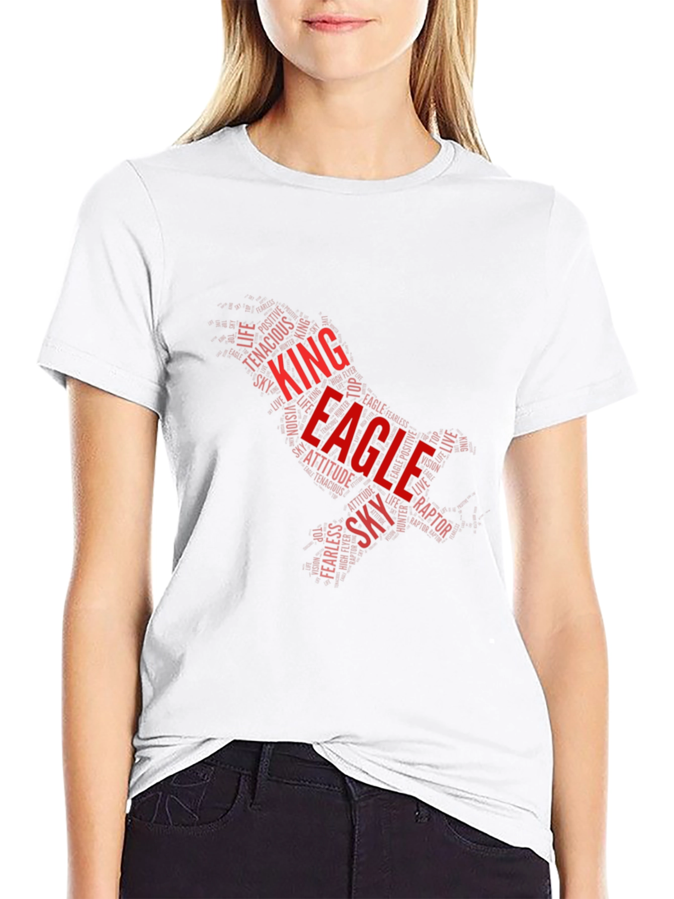 King Eagle Word Art Graphic T-Shirt