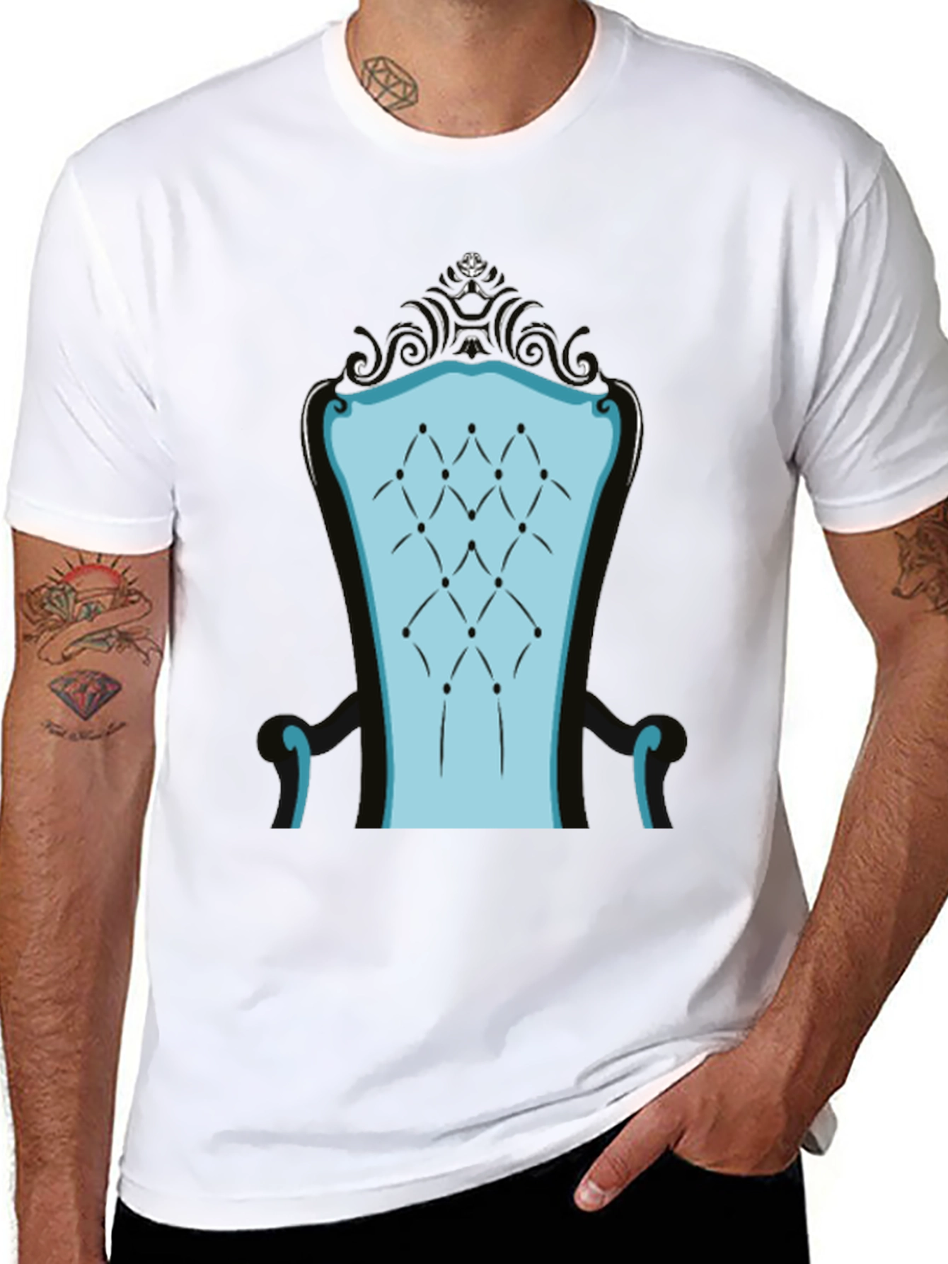 Throne Graphic Tee - Blue Chair Design