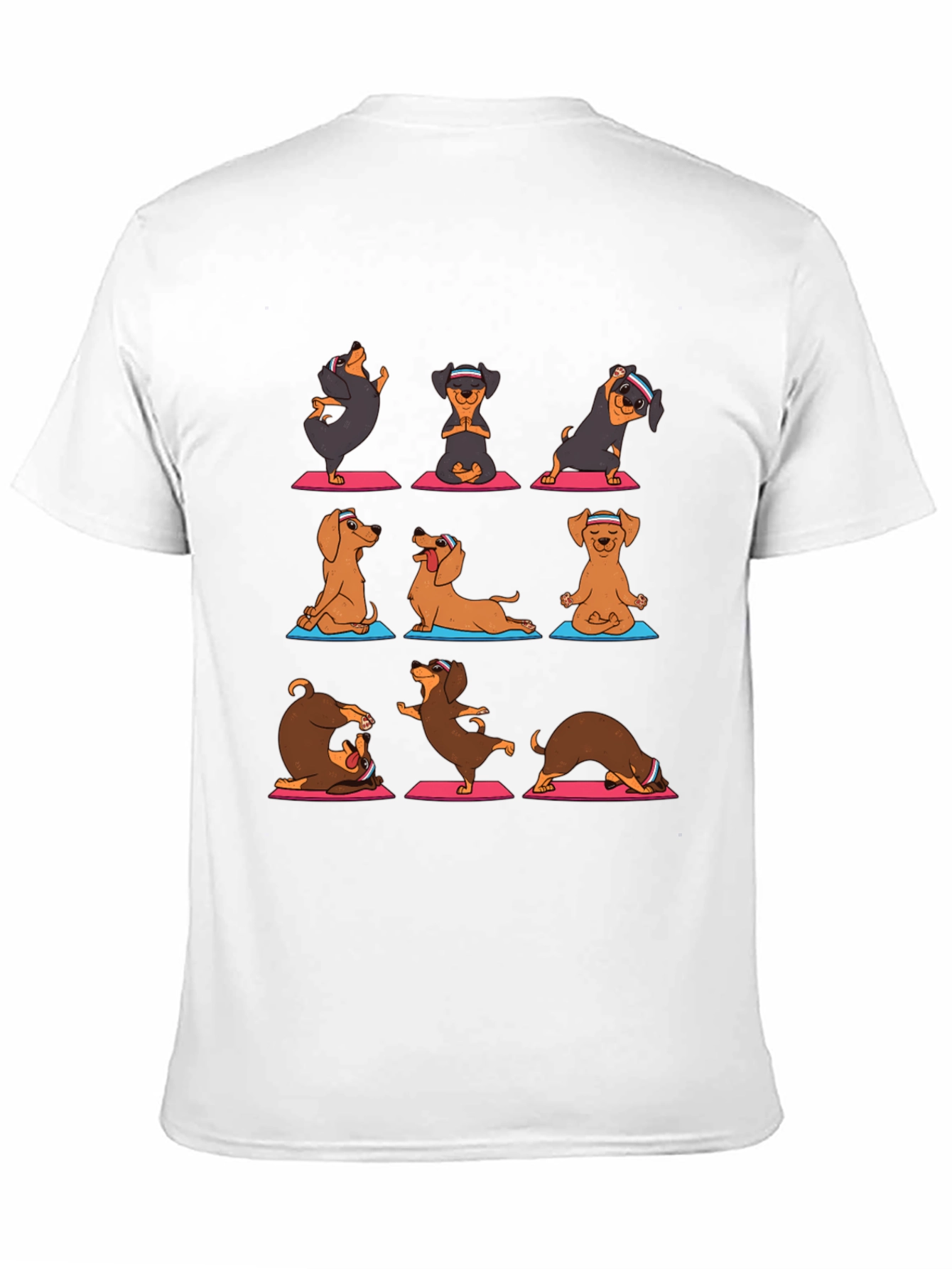 Yoga Dachshund Graphic Tee - Mens Black T-Shirt