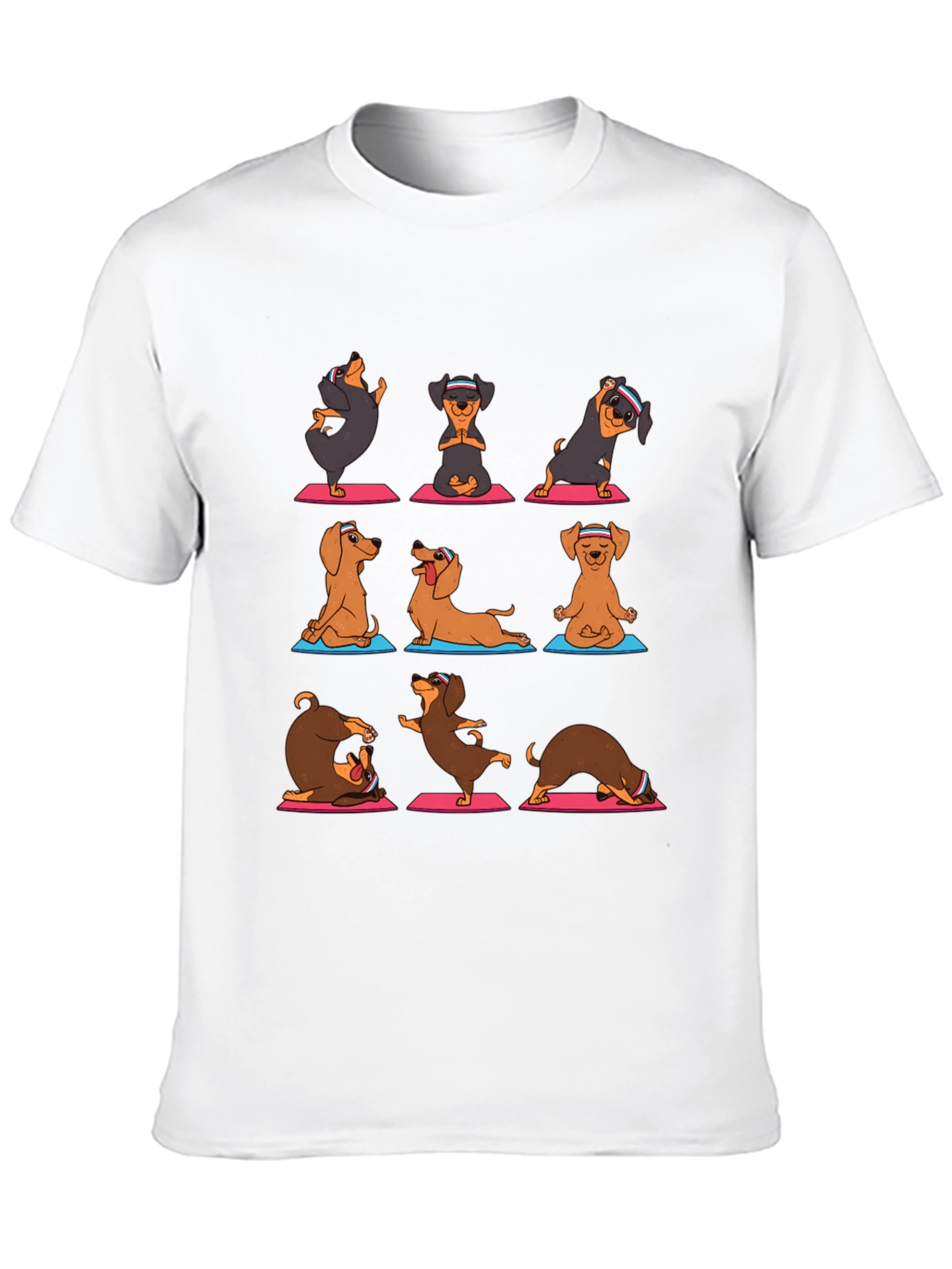 Yoga Dachshund Graphic Tee - Mens Black T-Shirt
