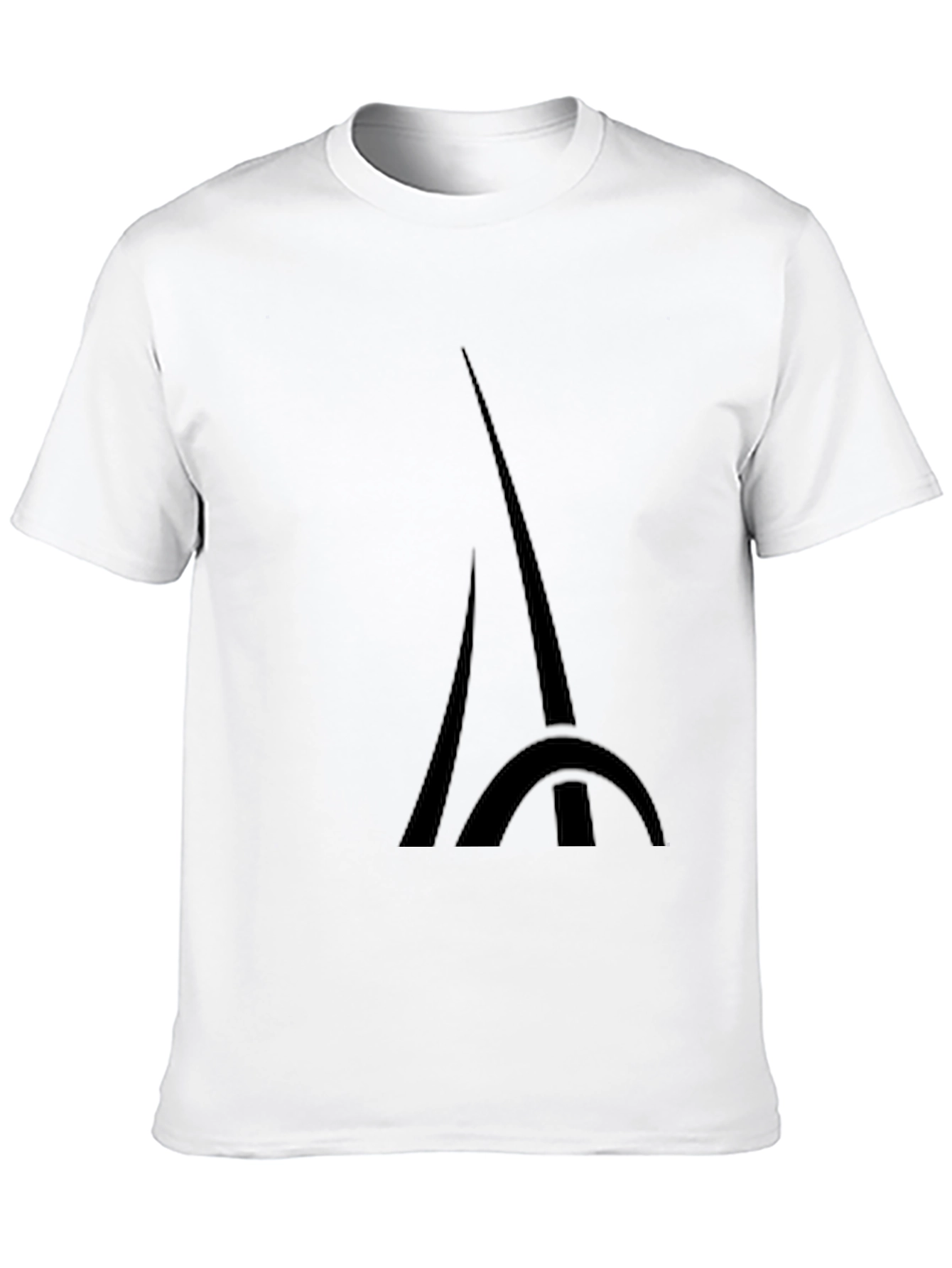Mens Black Eiffel Tower Graphic T-Shirt