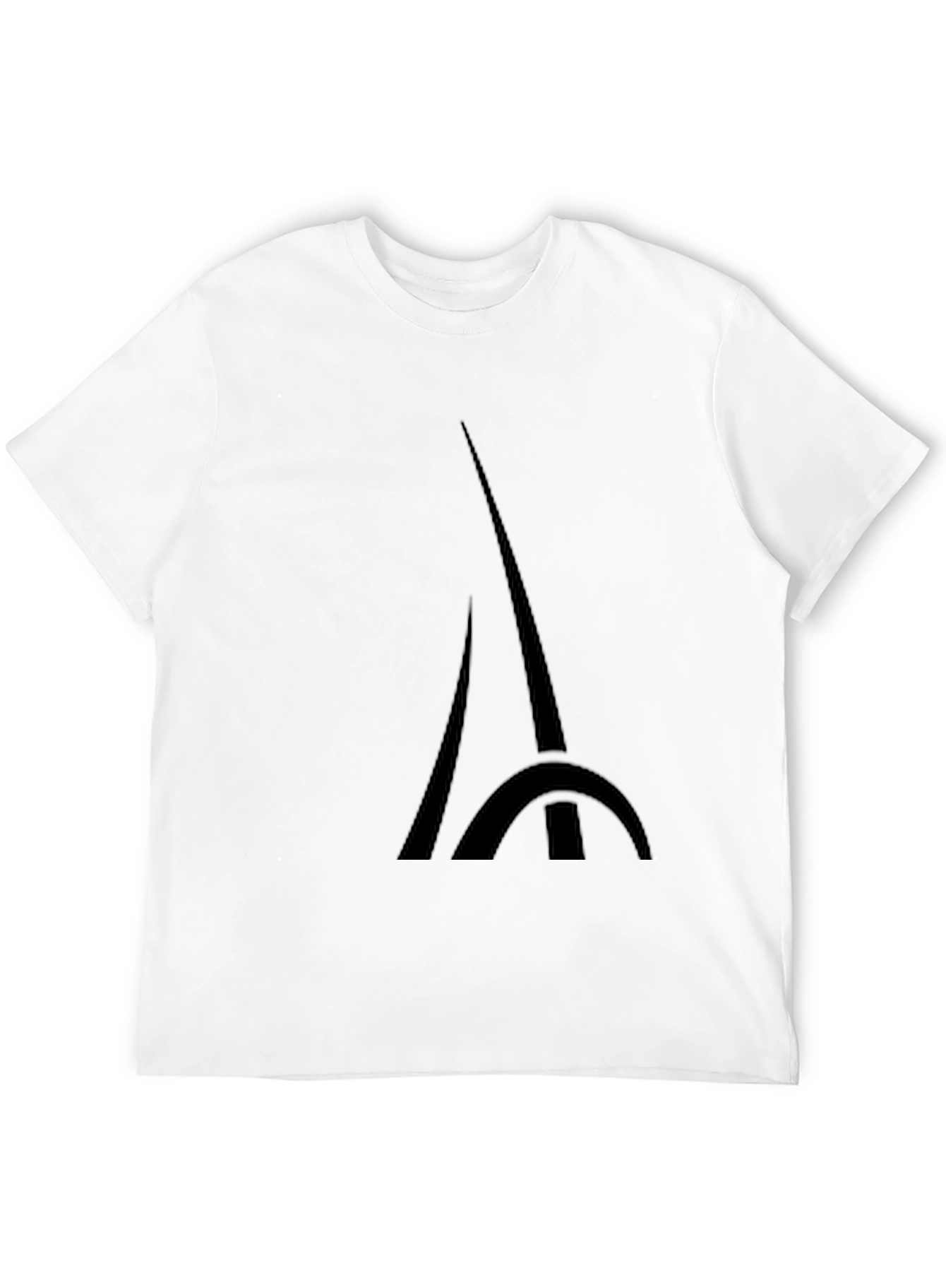 Mens Black Eiffel Tower Graphic T-Shirt