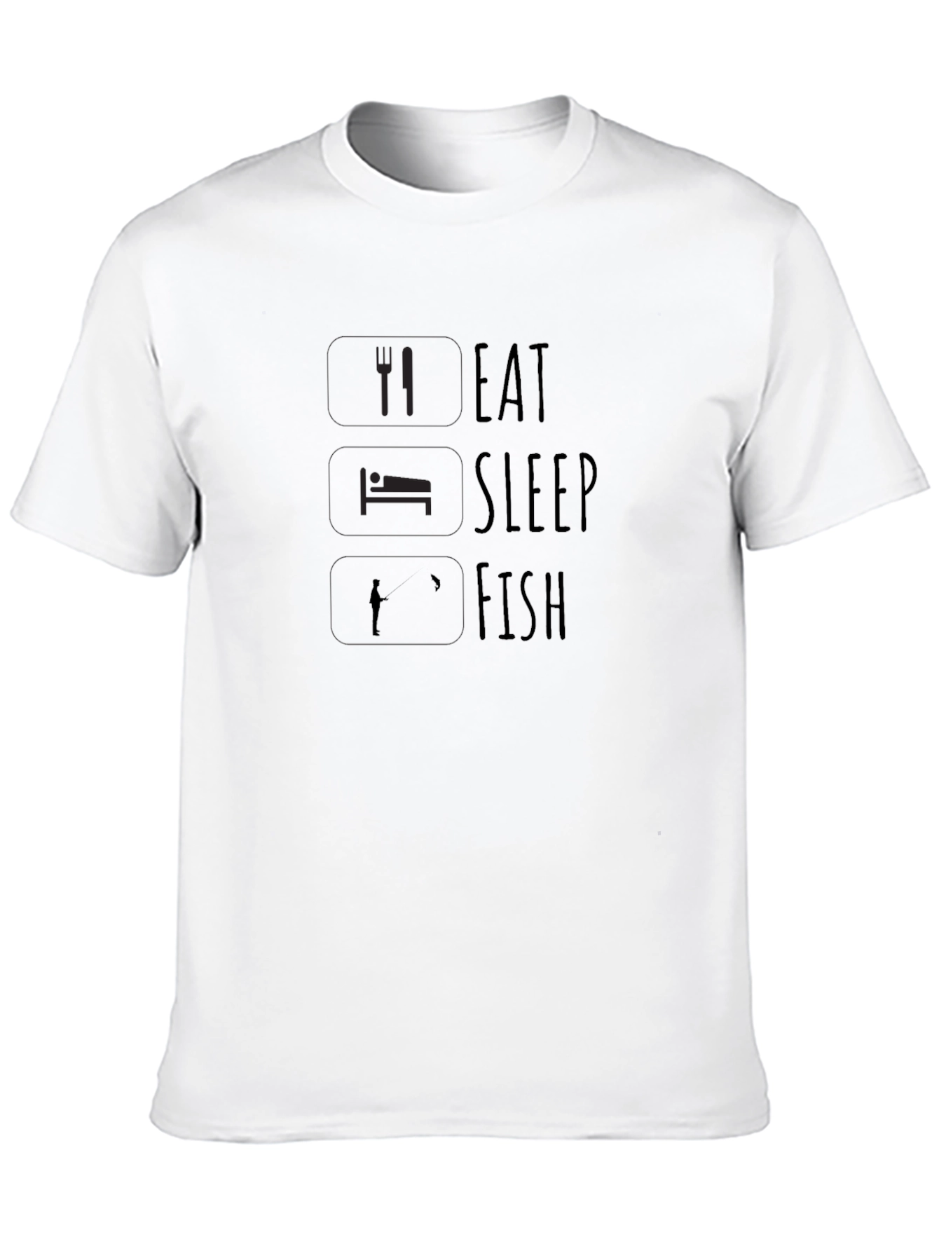 Eat Sleep Fish Black Graphic Tee