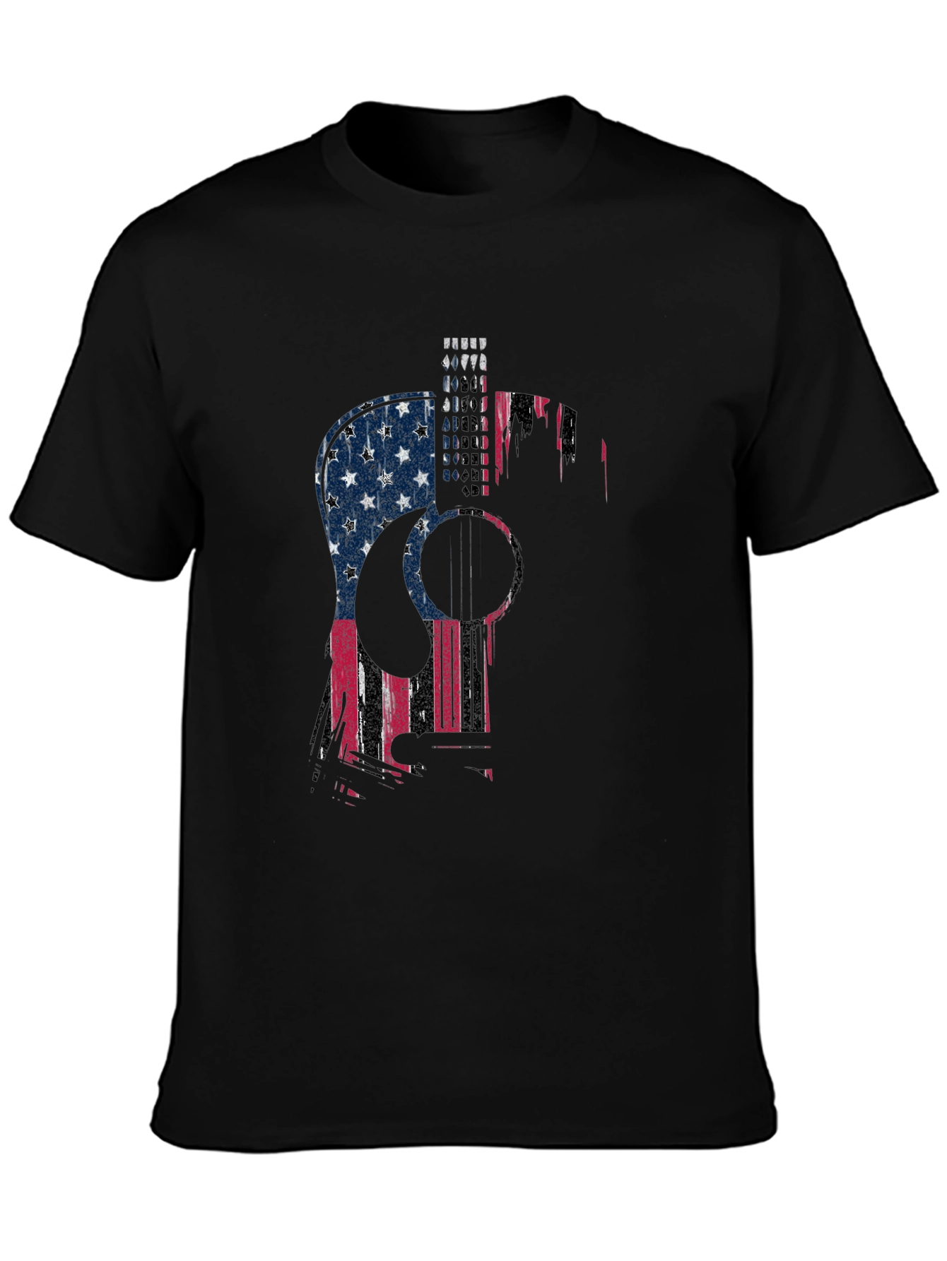 American Flag Guitar Graphic T-Shirt